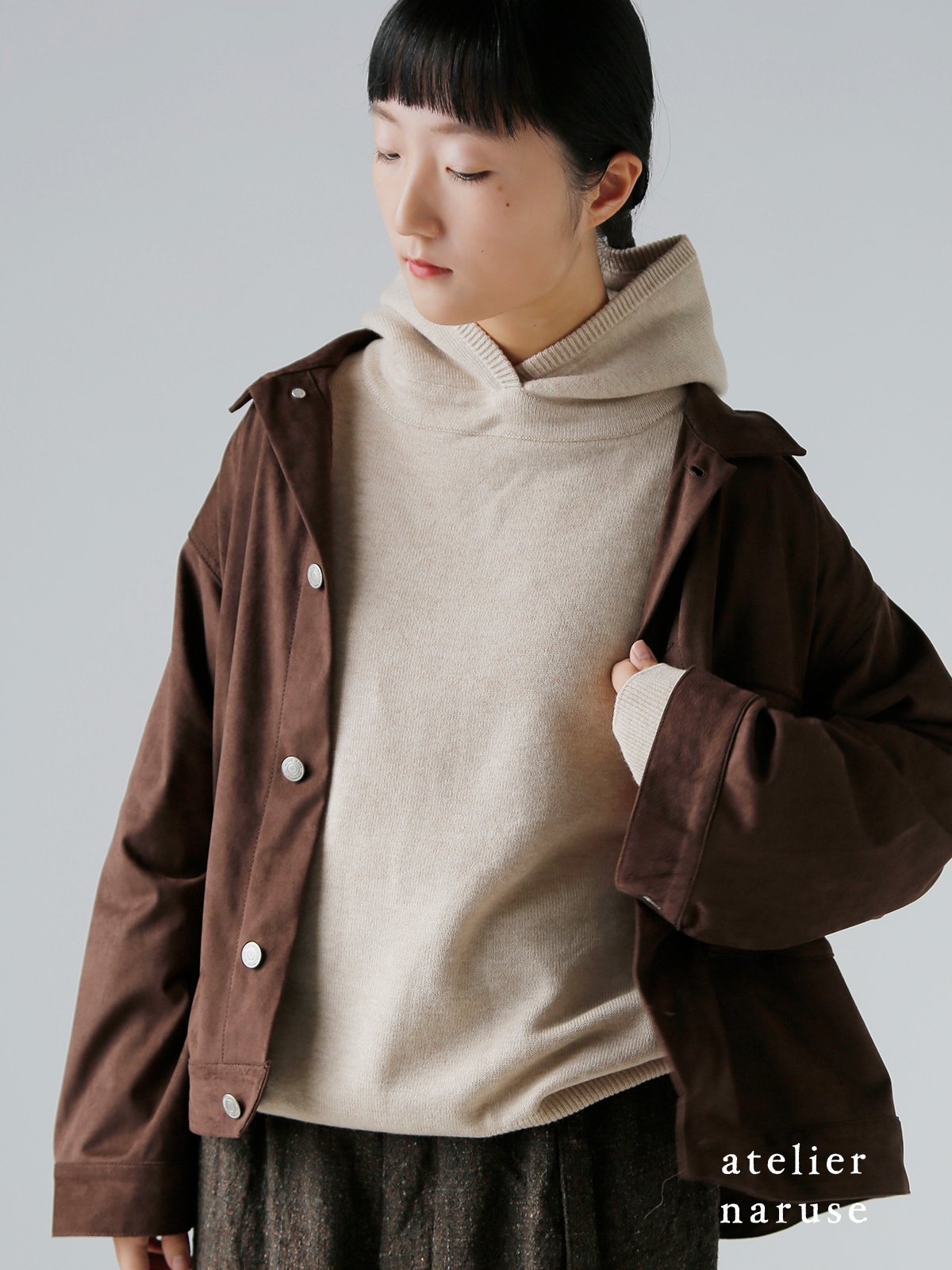 atelier naruse アトリエナルセ ウール ニット パーカー kt-44 | iroma