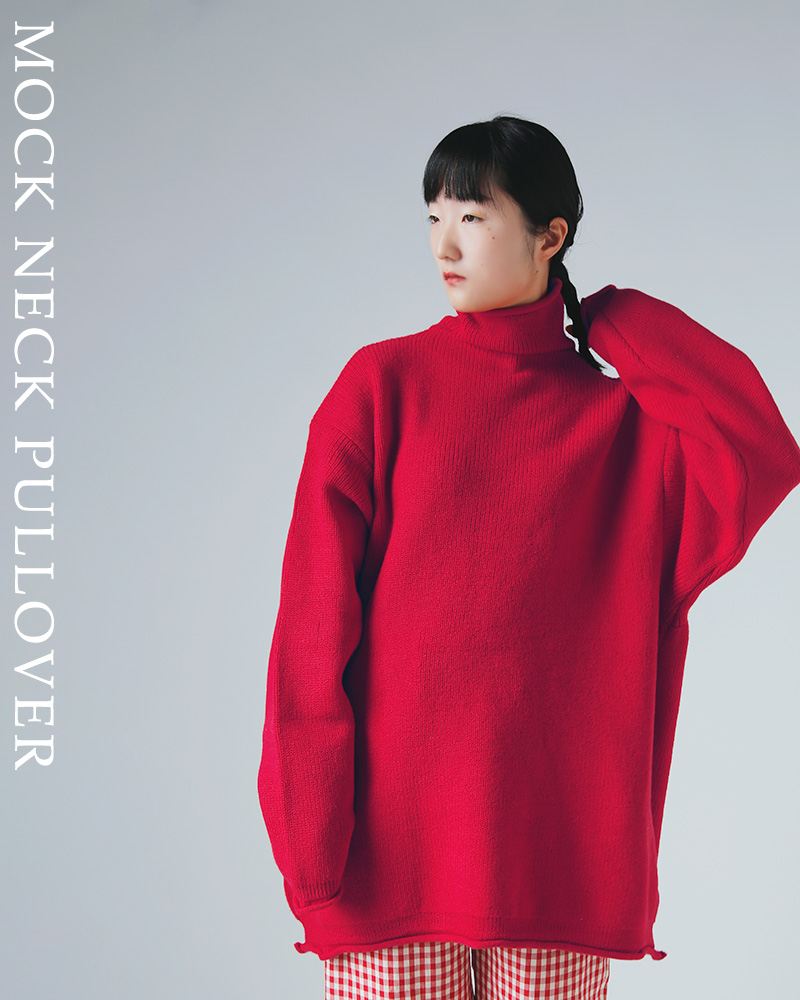 LENO(���m)�E�[�����b�N�l�b�N�j�b�g�v���I�[�o�[�gMOCKNECKPULLOVER�hleno-kn002