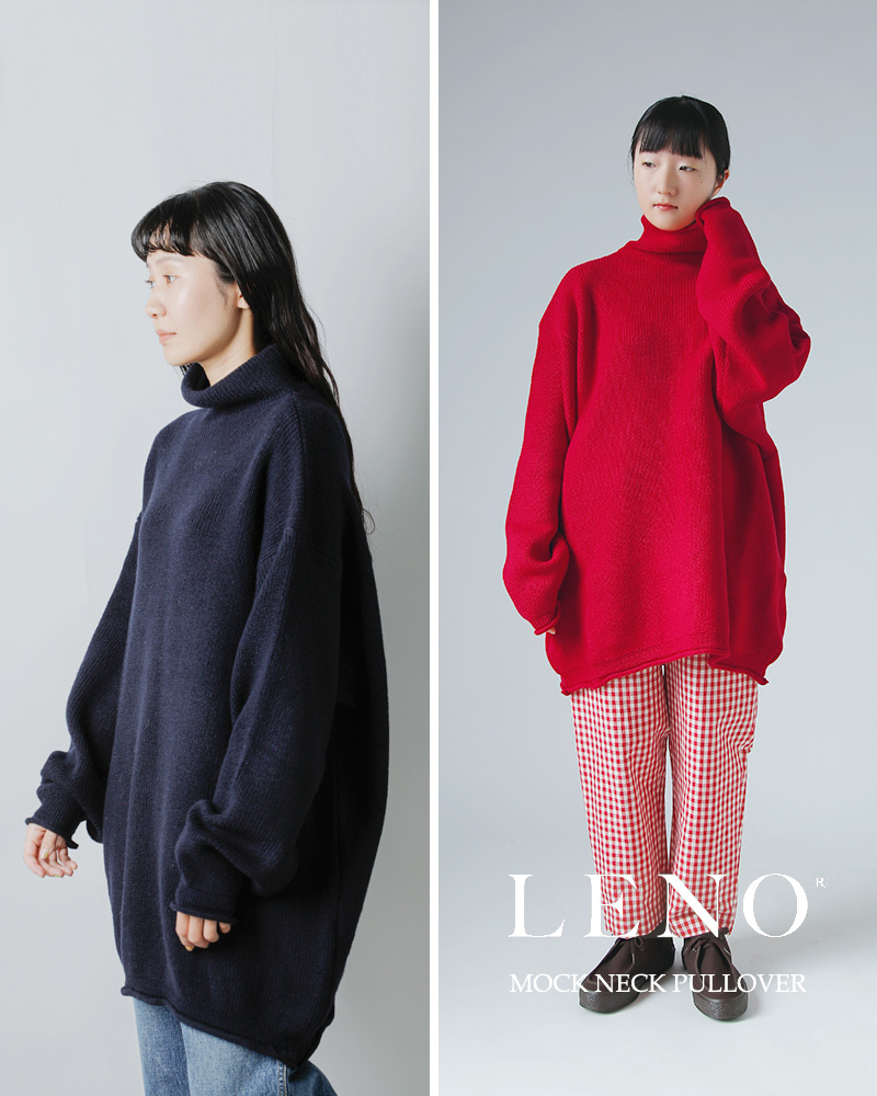 LENO(���m)�E�[�����b�N�l�b�N�j�b�g�v���I�[�o�[�gMOCKNECKPULLOVER�hleno-kn002