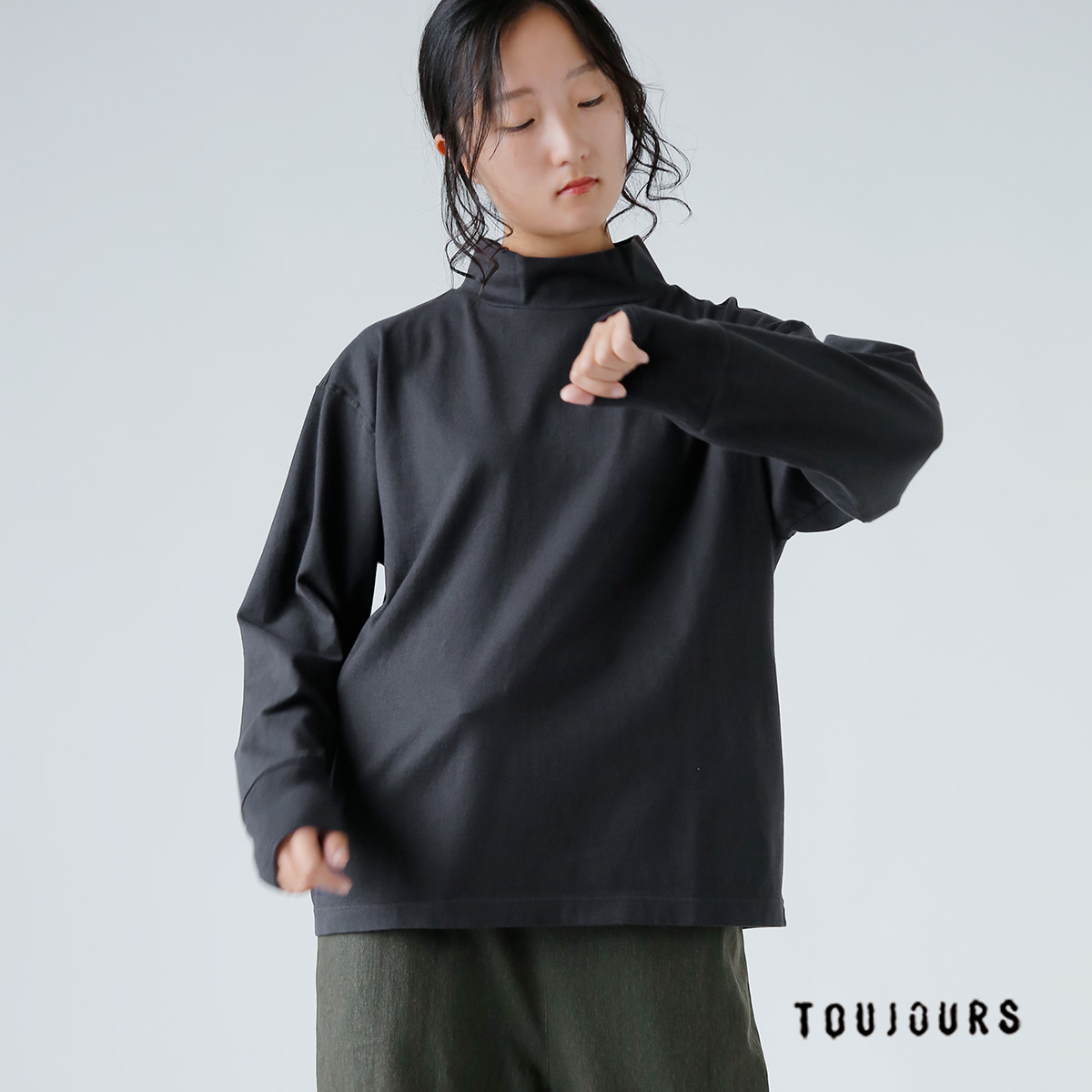 TOUJOURS(gDW[)I[KjbN t@C Rbg W[W[ vI[o[ gHigh Neck Big Pulloverh lm43xc06