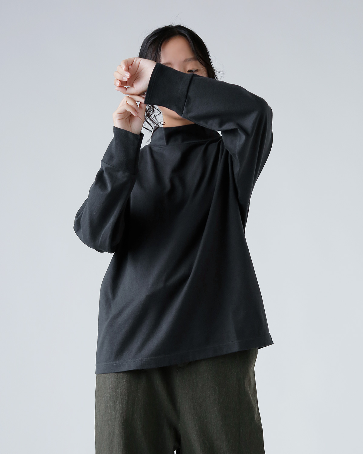 TOUJOURS(gDW[)I[KjbN t@C Rbg W[W[ vI[o[ gHigh Neck Big Pulloverh lm43xc06