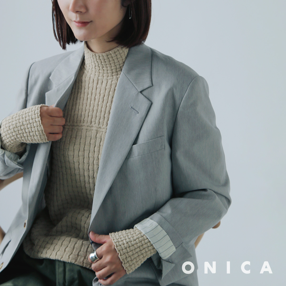 ONICA(IjJ)Rbgu[N oXPbggbv jbg vI[o[ gCotton boucle Basket Toph oni050