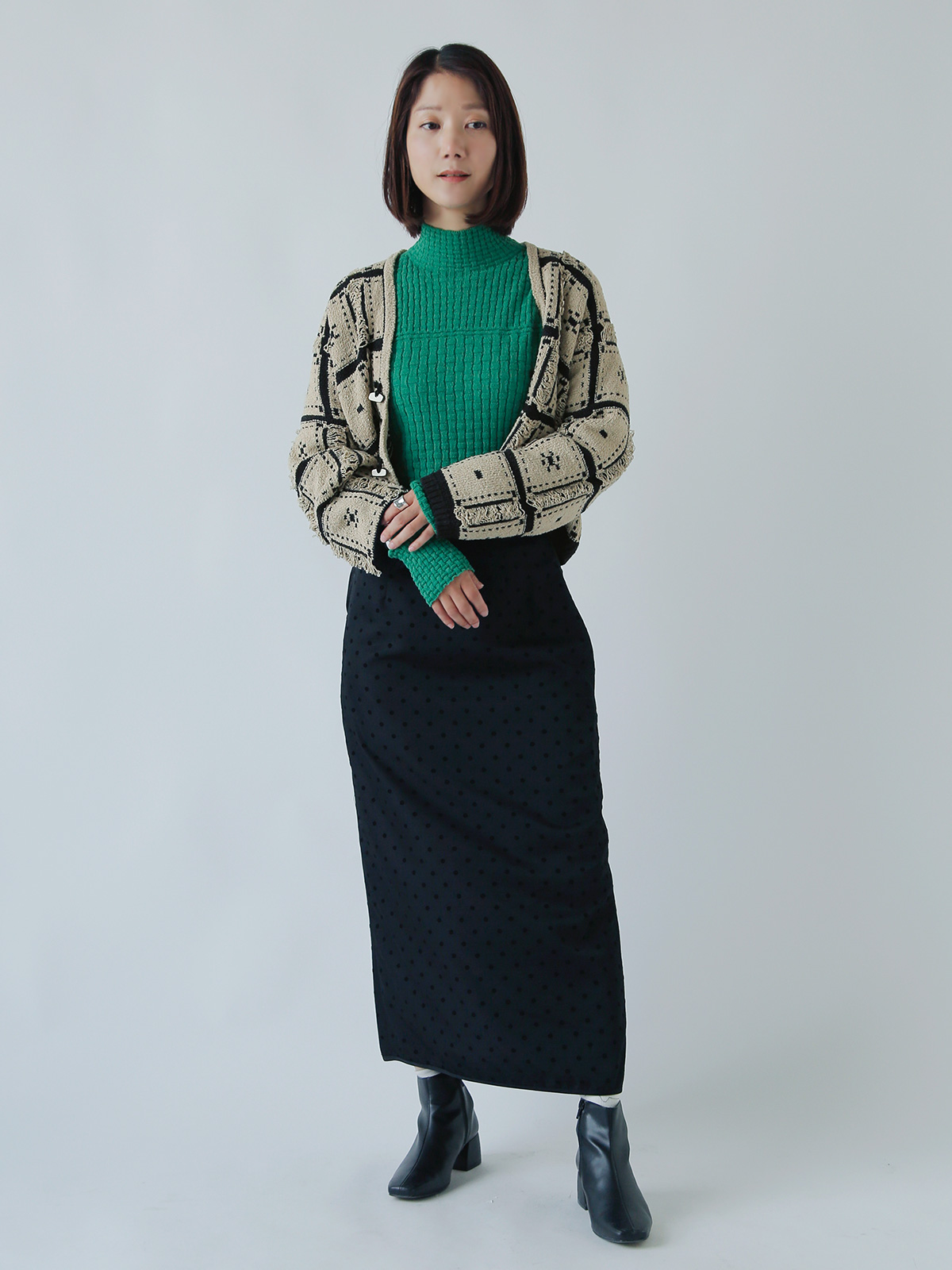 ONICA(IjJ)E[ Rbg ubNWK[h jbg WPbg gBlocked Jacquard Jacketh oni056