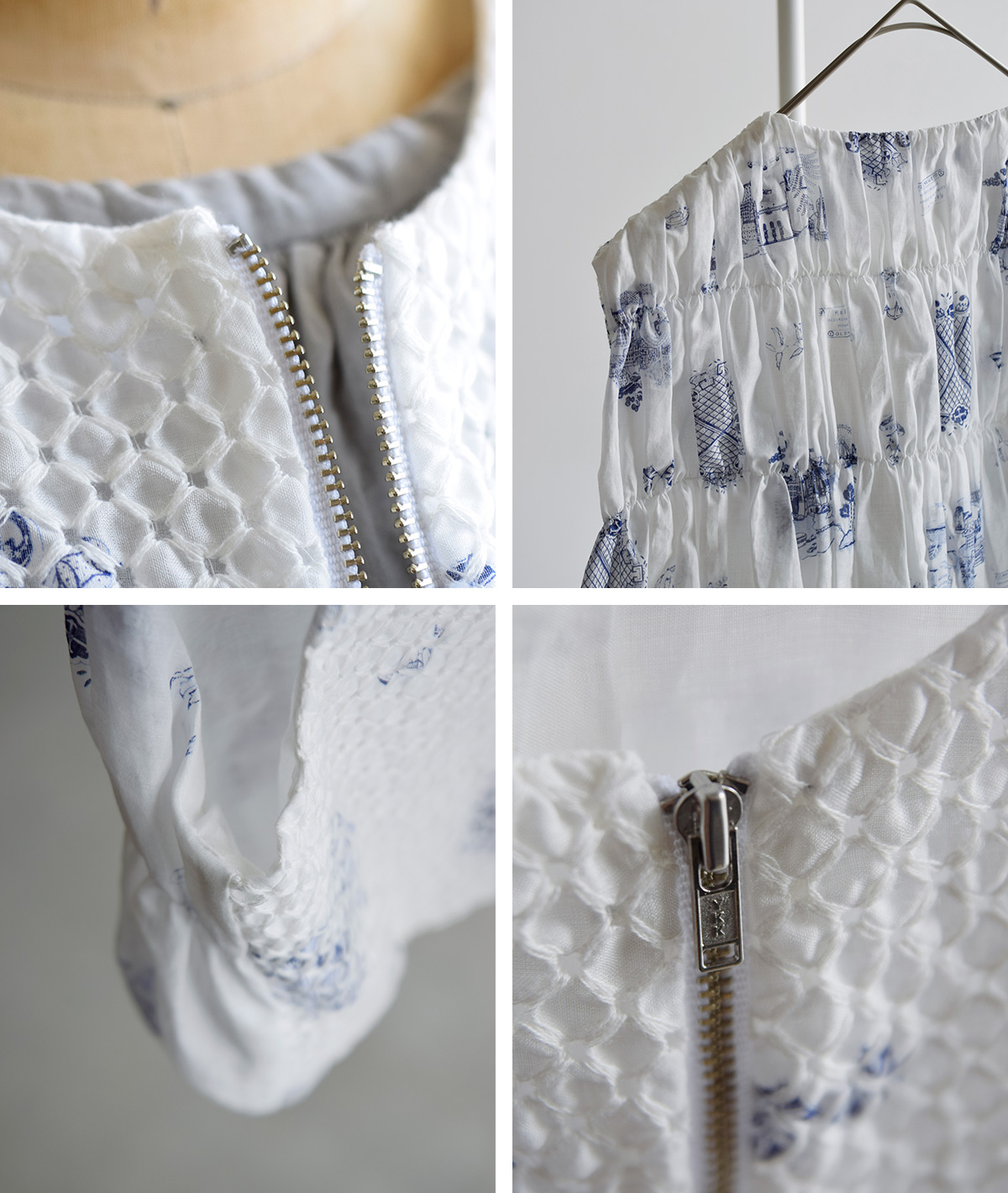 R & D.M.Co-(I[h}Ye[[)gX R[`OXeb` V[O xXg gTRELLIS COUCHING STITCH SHIRRING VESTh 7441