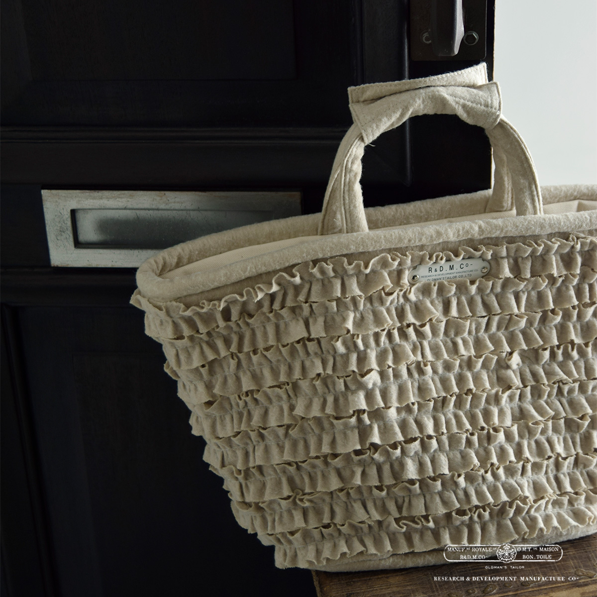 R & D.M.Co-(I[h}Ye[[)Rbg E[ t }VF obO S gC/W FRILL MARCHE BAG Sh 7706