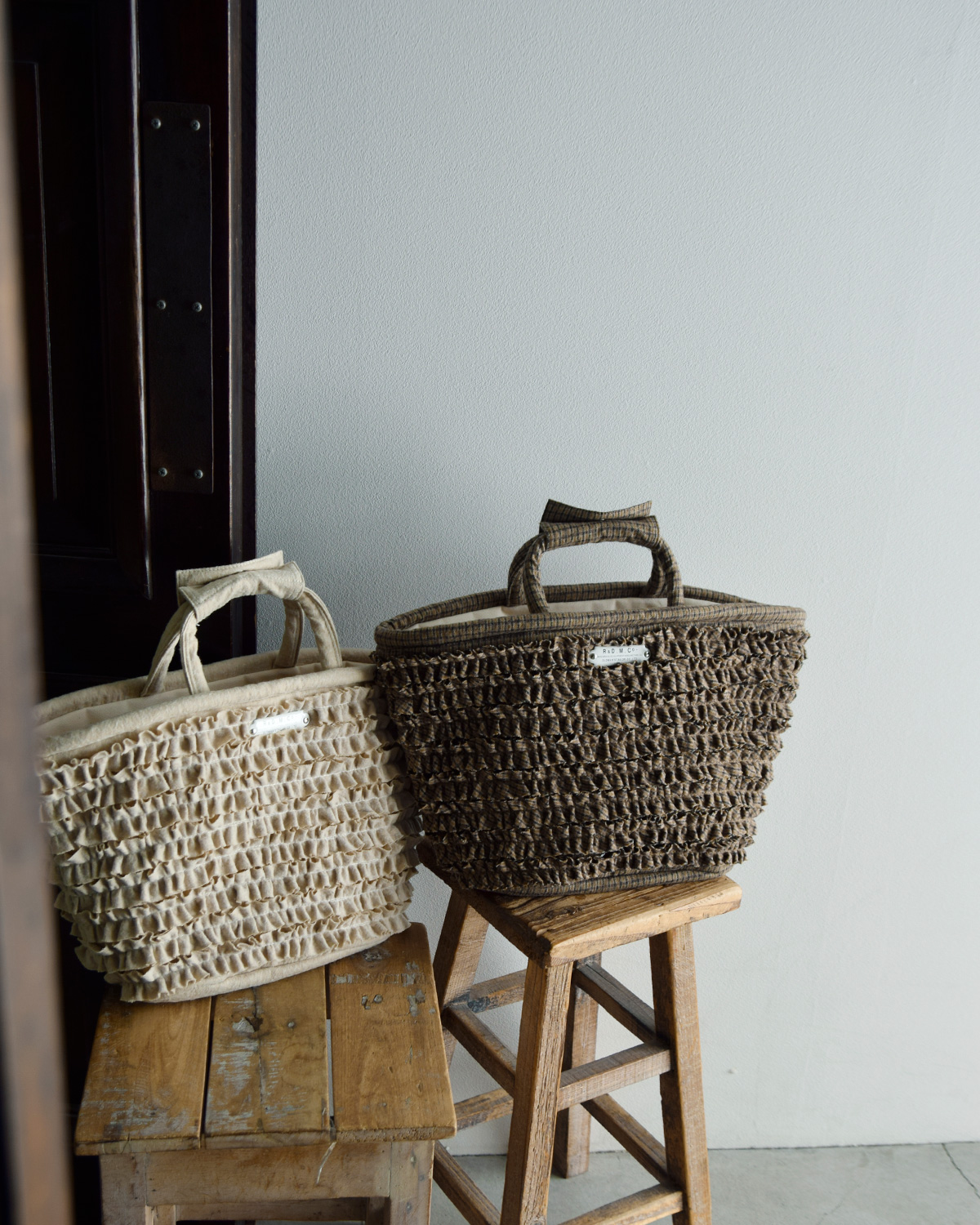 R & D.M.Co-(I[h}Ye[[)Rbg E[ t }VF obO S gC/W FRILL MARCHE BAG Sh 7706