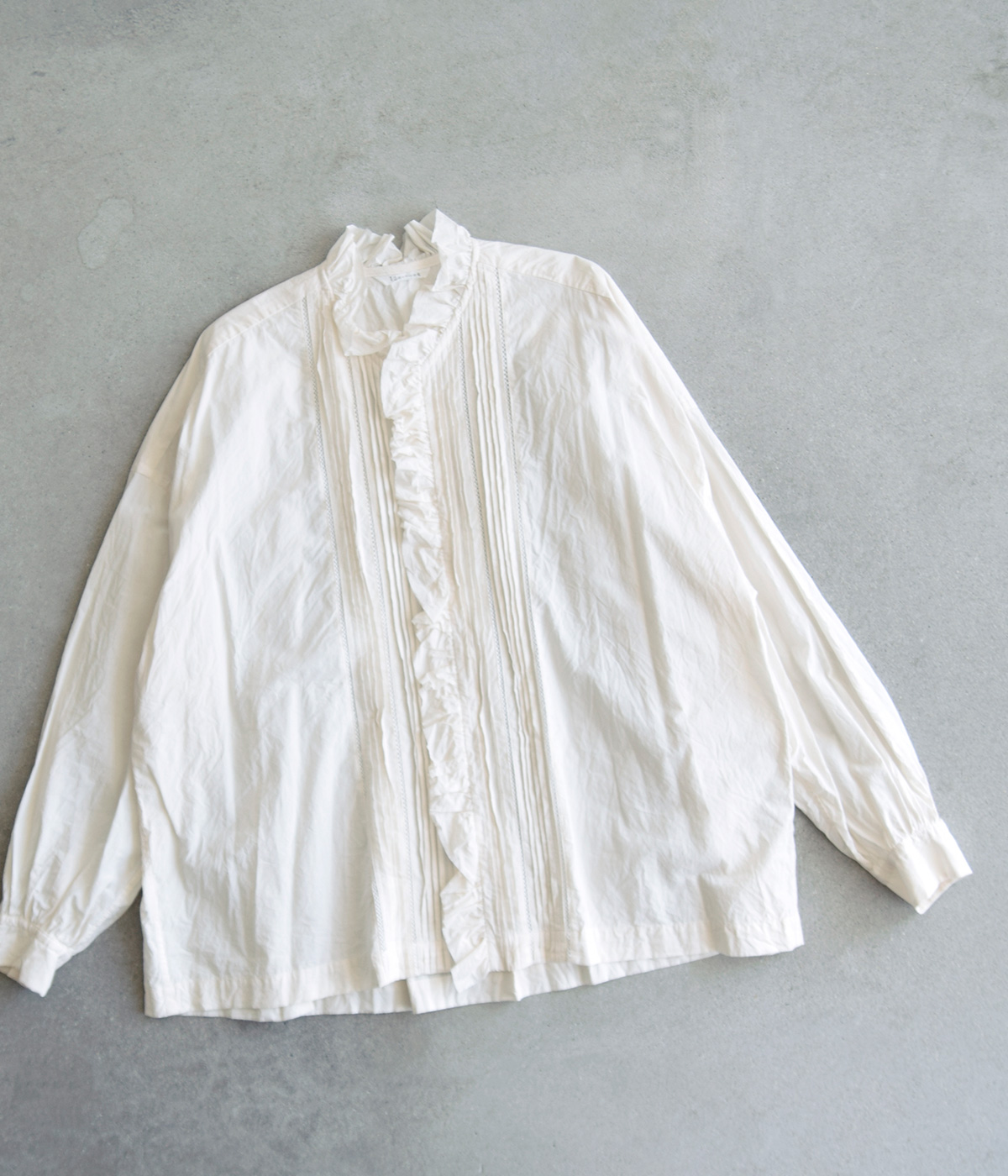 TOUJOURS(gDW[)t@C[ Rbg NX Vc gLace Pin Tuck Ruffle Shirth mm43ds01