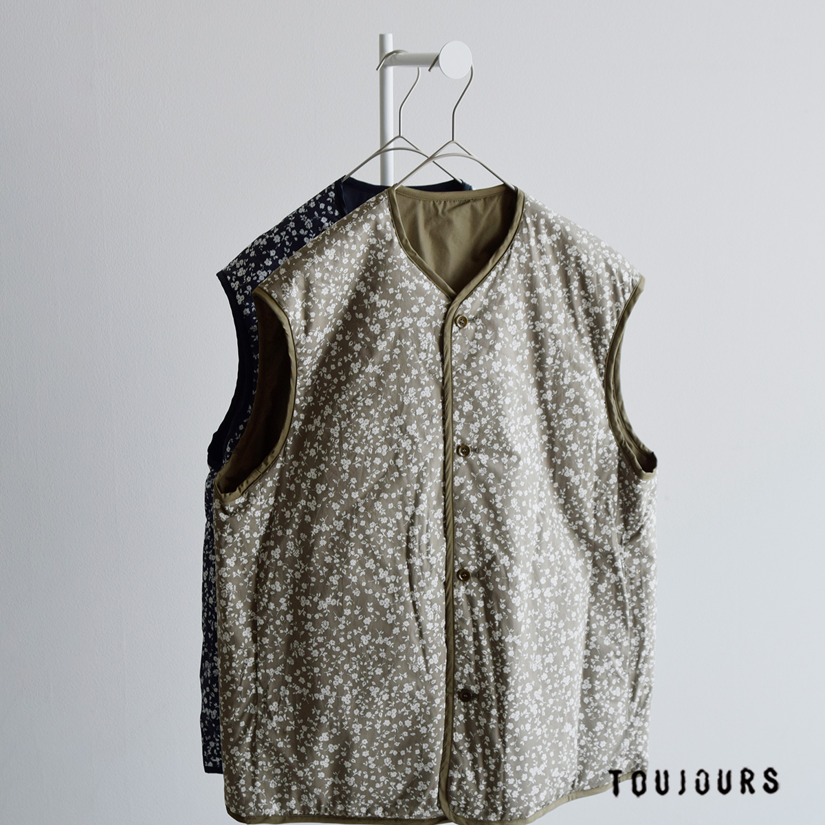 TOUJOURS(gDW[)t[vg Rbg Xgb` o[Vu xXg gReversible Padded Utility Vesth ym43fv02