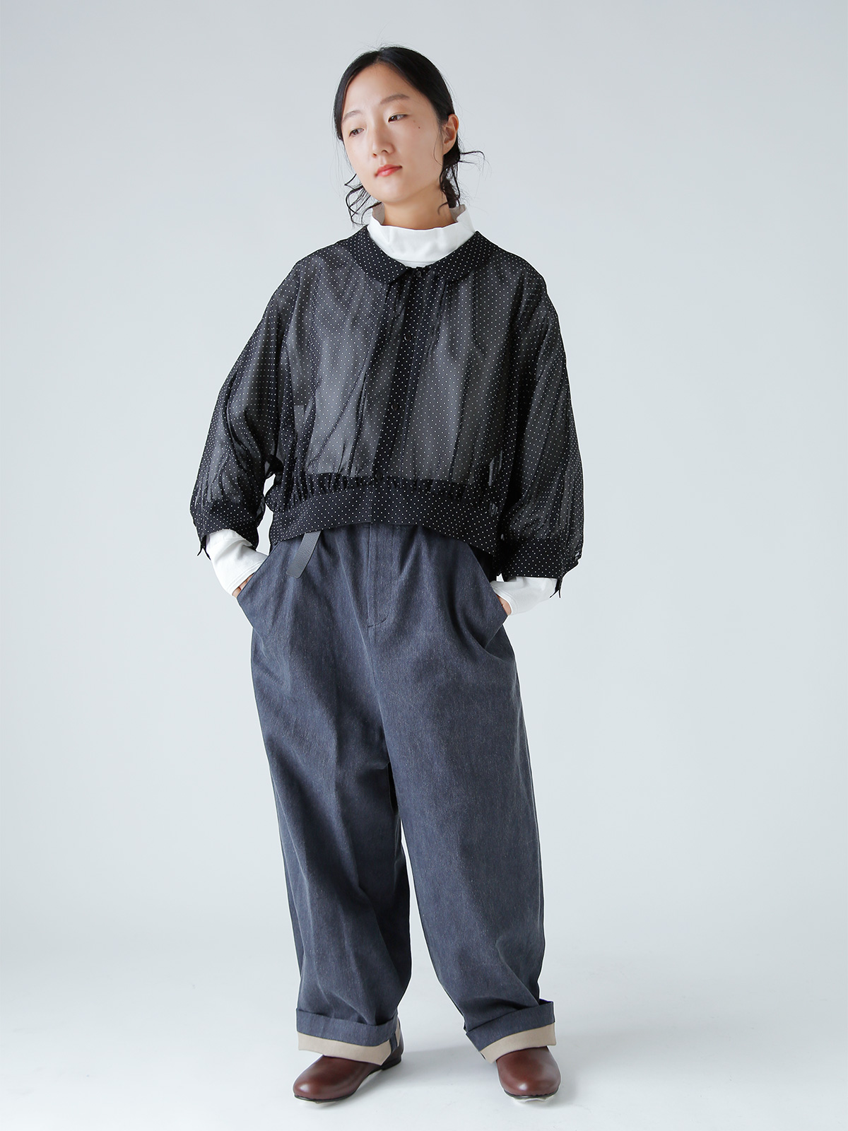TOUJOURS(gDW[)s hbg vg VN VtH uEX gCollared Bolero Blouseh tm43is01