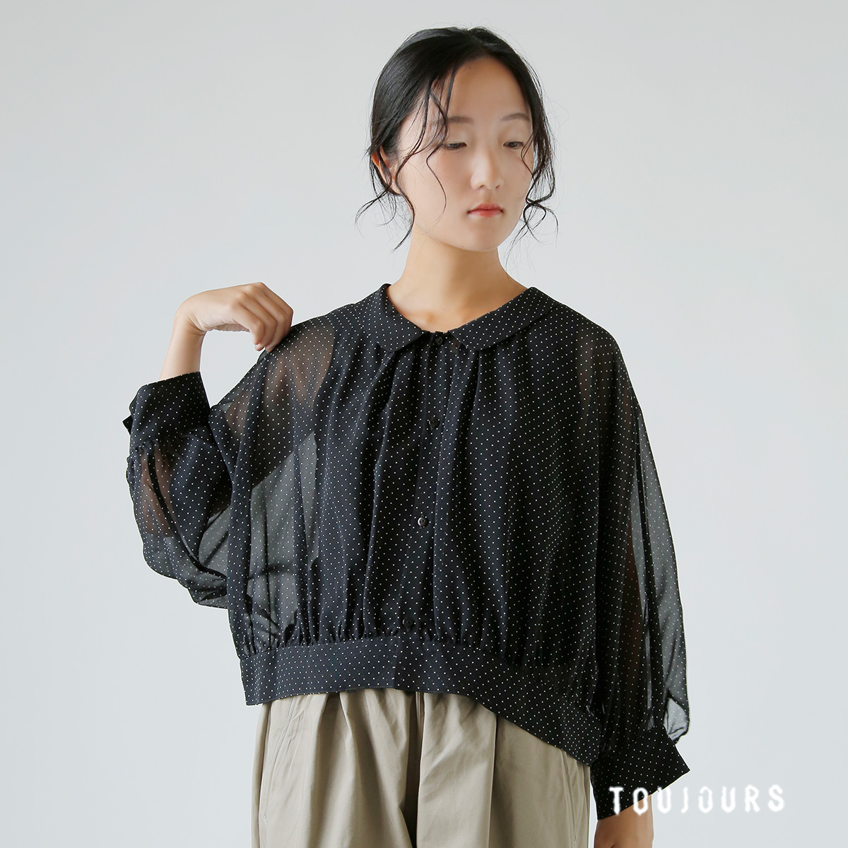 TOUJOURS(gDW[)s hbg vg VN VtH uEX gCollared Bolero Blouseh tm43is01