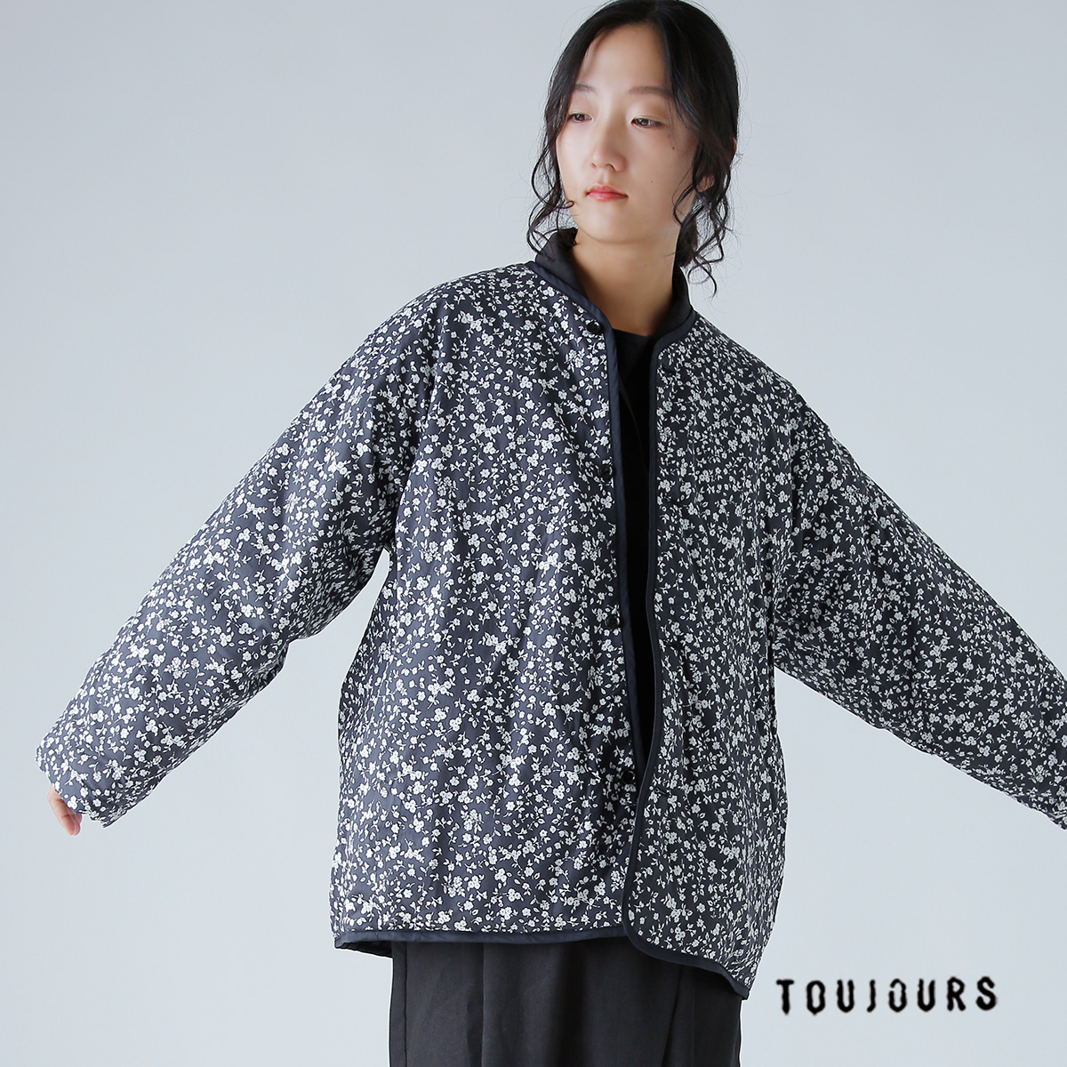 TOUJOURS(gDW[)t[vg Rbg Xgb` o[Vu WPbg gReversible Padded Utility Jacketh ym43fj01