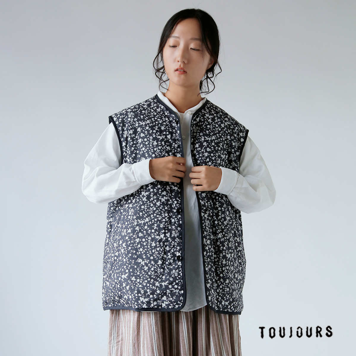 TOUJOURS(gDW[)t[vg Rbg Xgb` o[Vu xXg gReversible Padded Utility Vesth ym43fv02
