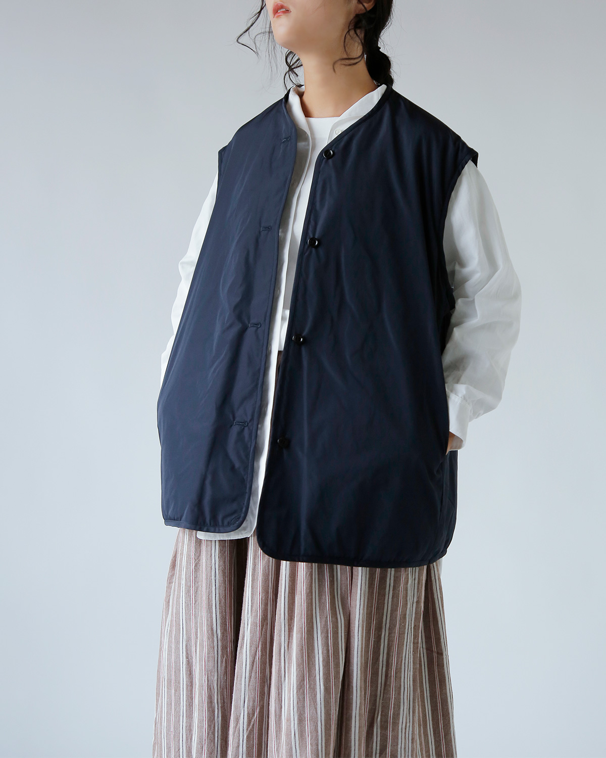 TOUJOURS(gDW[)t[vg Rbg Xgb` o[Vu xXg gReversible Padded Utility Vesth ym43fv02