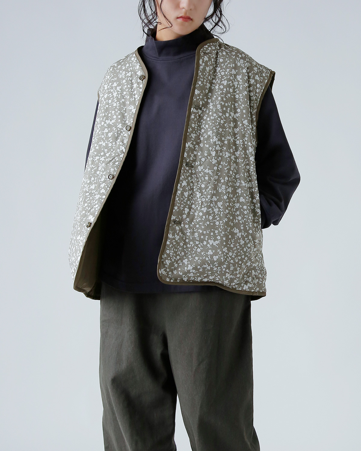 TOUJOURS(gDW[)t[vg Rbg Xgb` o[Vu xXg gReversible Padded Utility Vesth ym43fv02