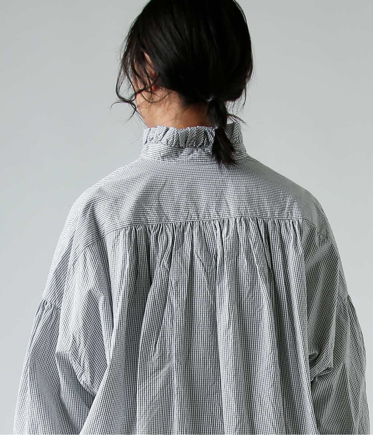 TOUJOURS(gDW[)t@C Rbg ^b^\[ vCh Vc gBand Collar Bishop Sleeve Ruffle Shirth ym43ps02