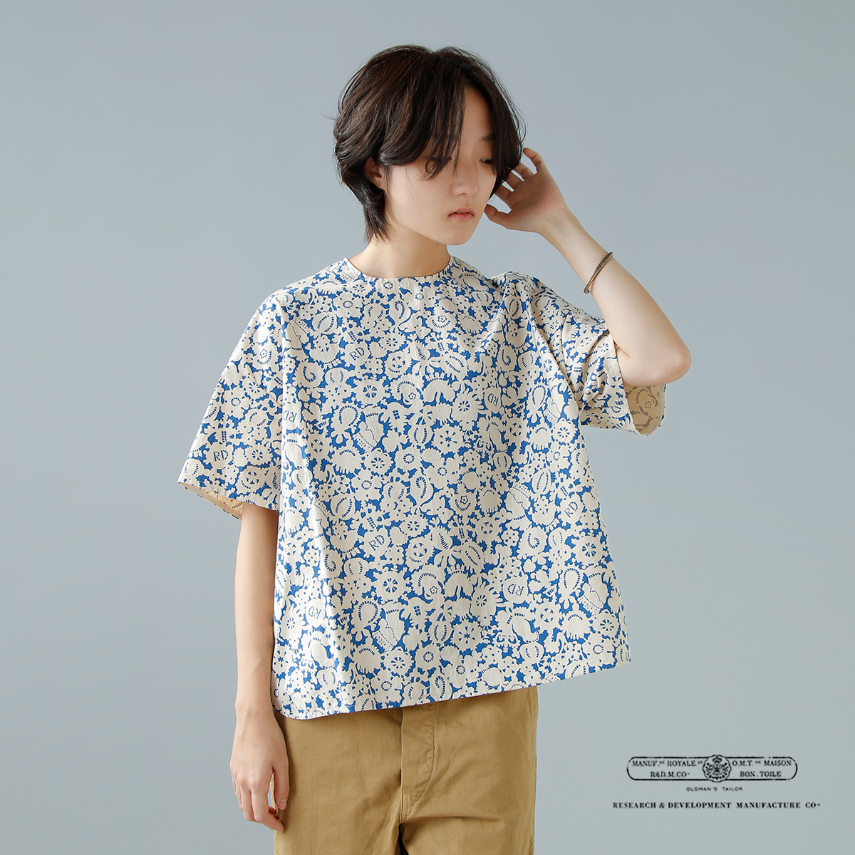 R & D.M.Co-(I[h}Ye[[)m gbN vg vI[o[ Vc gMONO TRICK PRINT PULLOVER SHIRTh 7159