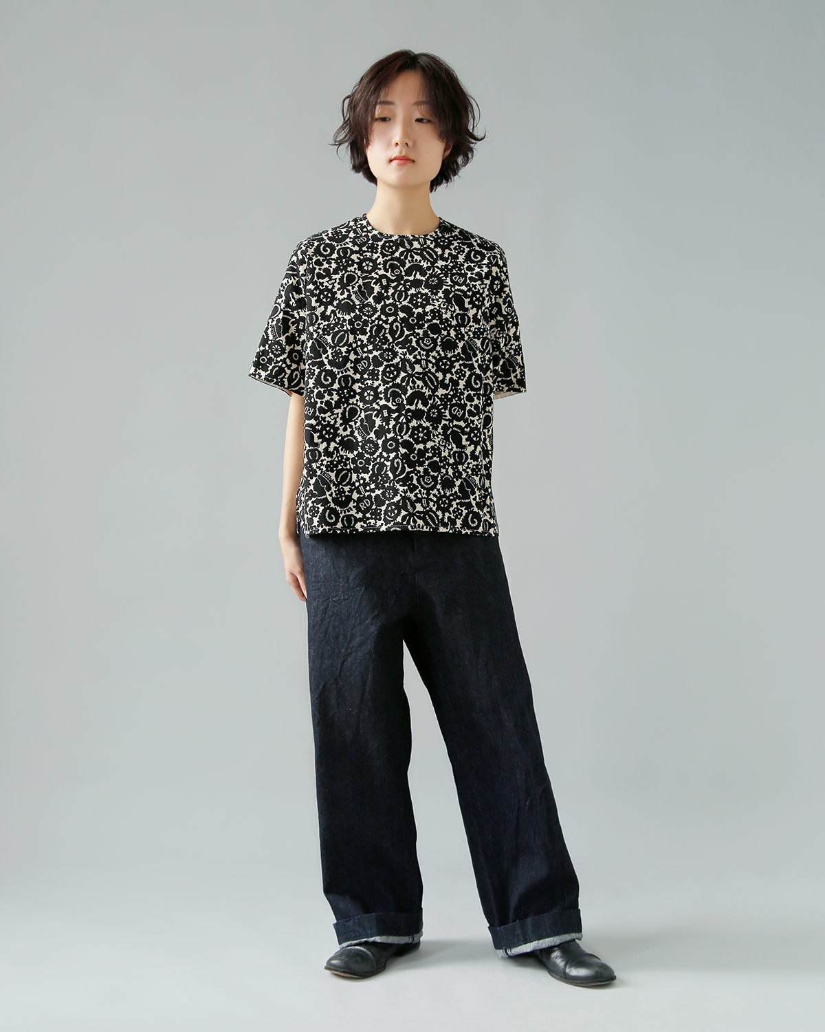 R & D.M.Co-(I[h}Ye[[)m gbN vg vI[o[ Vc gMONO TRICK PRINT PULLOVER SHIRTh 7159