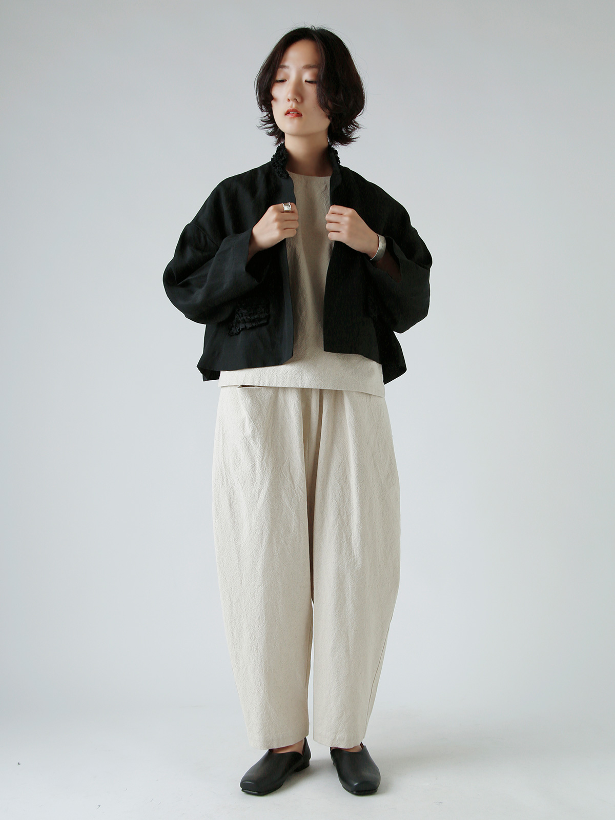 R & D.M.Co-(I[h}Ye[[)l t fR[V WPbg gFRILL DECORATION JACKETh 7315