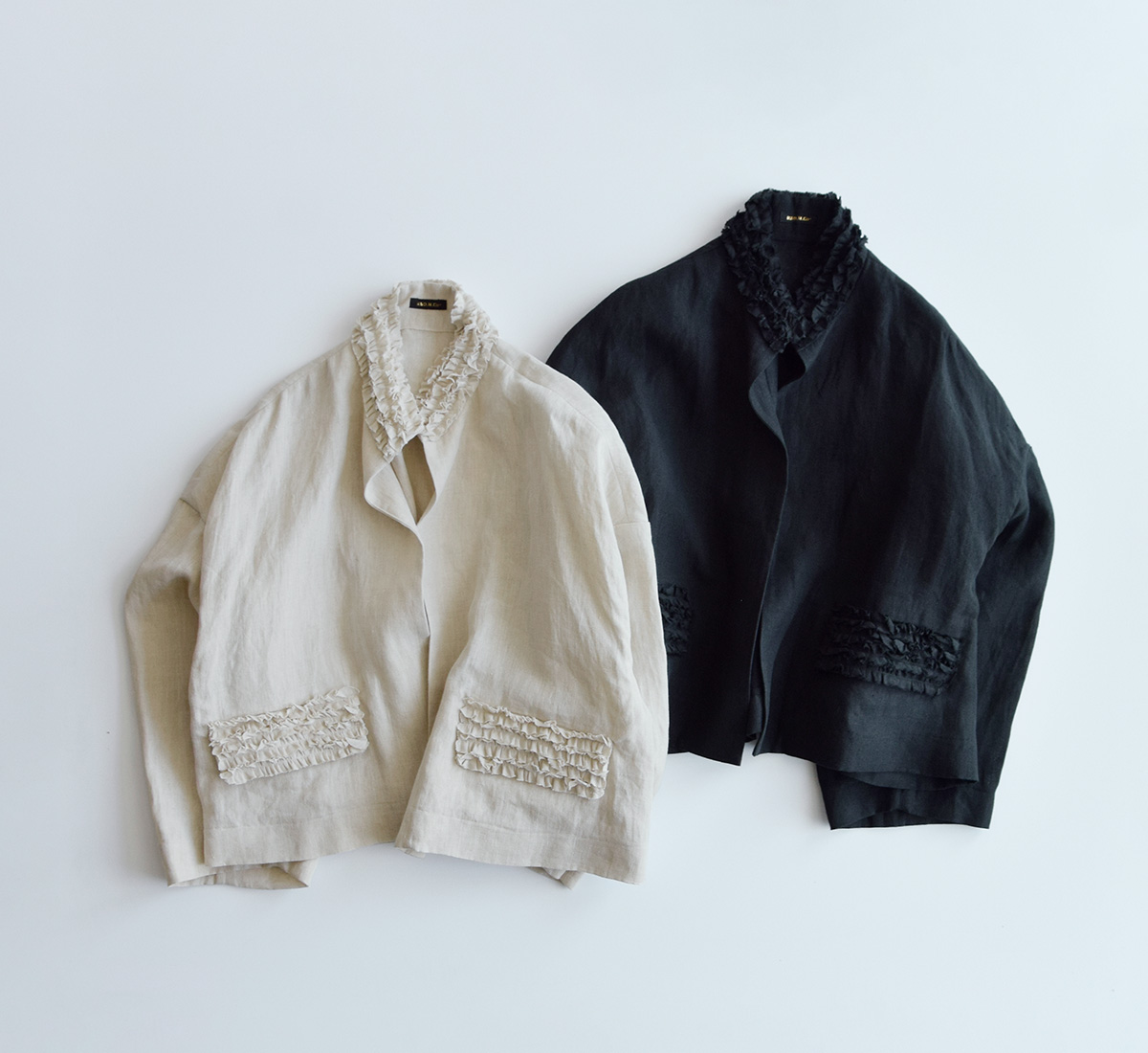 R & D.M.Co-(I[h}Ye[[)l t fR[V WPbg gFRILL DECORATION JACKETh 7315