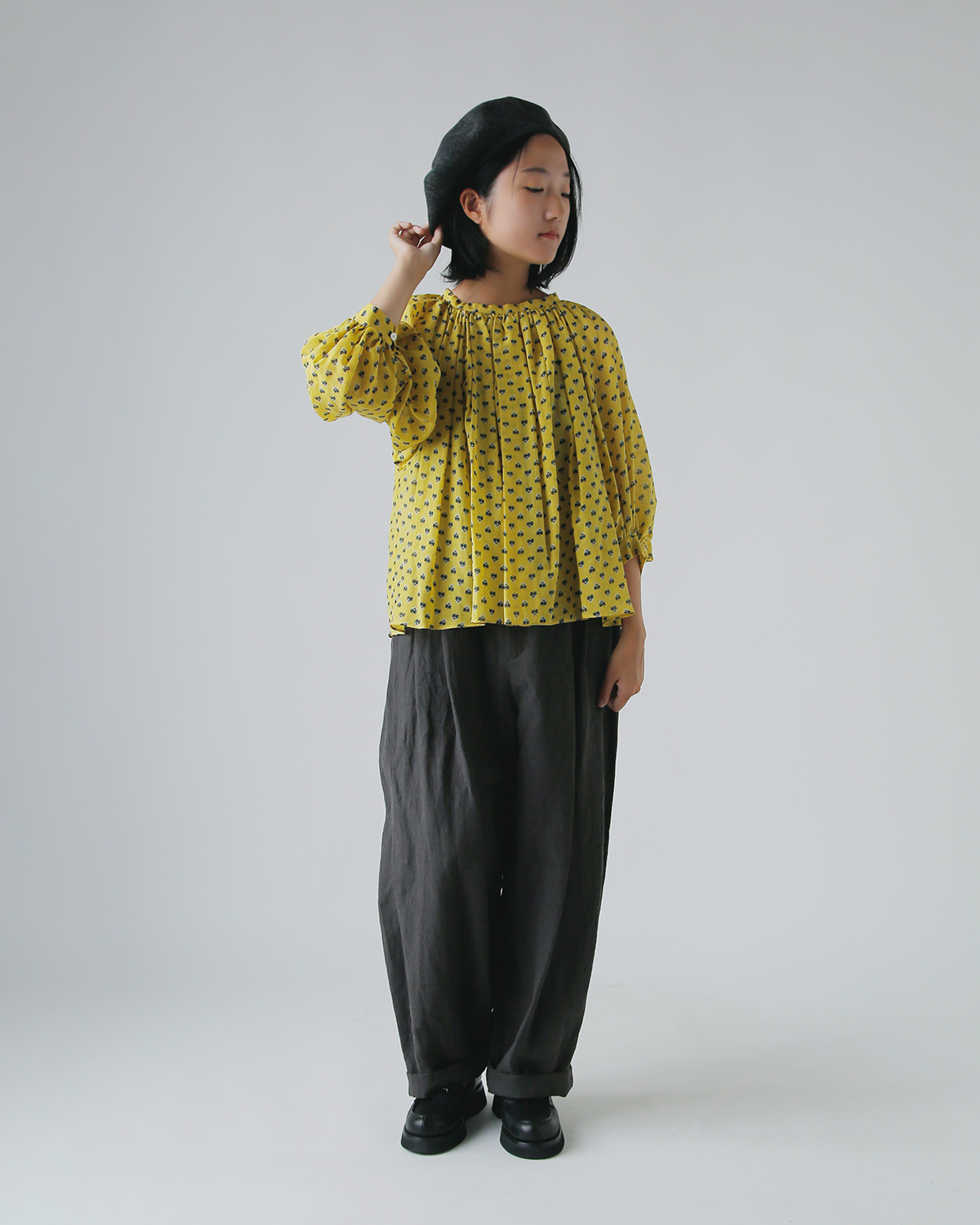 R & D.M.Co-(I[h}Ye[[)Rbg VN oCIbg MU[ XbN gVIOLET GATHER SMOCKh 7403