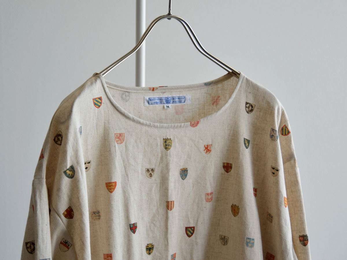 R & D.M.Co-(I[h}Ye[[)Rbg l R[gIuA[Y h[XgO hX gCOTTON LINEN COAT OF ARMS DRAWSTRING DRESSh 7493