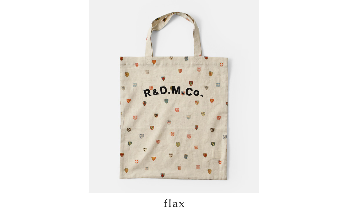 R & D.M.Co-(I[h}Ye[[)Rbg l R[gIuA[Y g[g obO gCOTTON LINEN COAT OF ARMS TOTE BAGh 7498