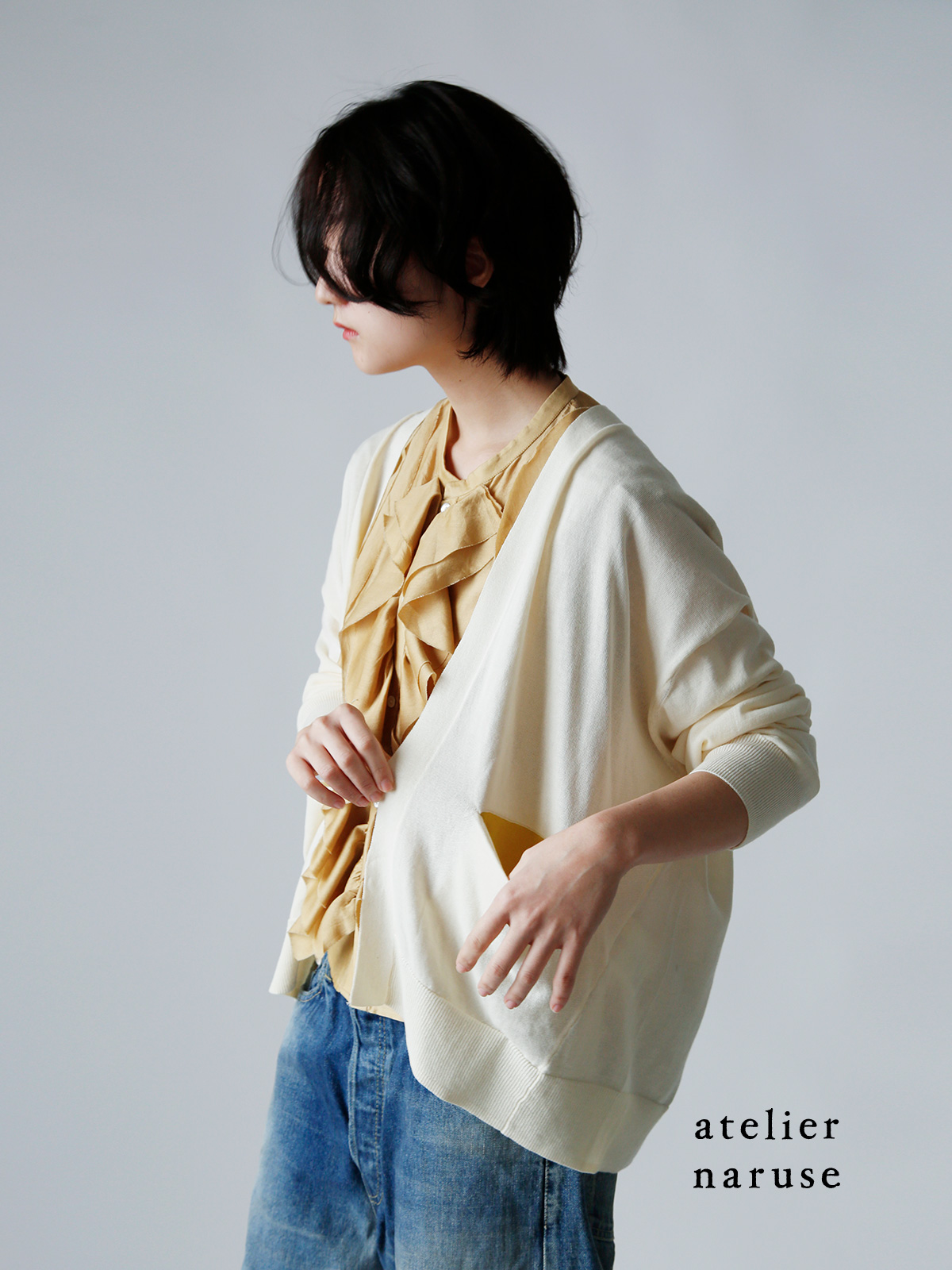 atelier naruse(アトリエナルセ)コットン ニット カーディガン