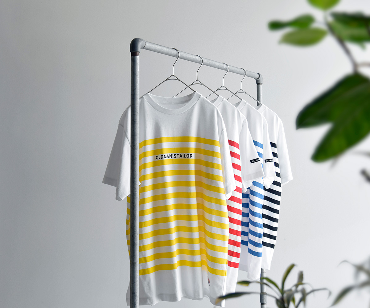 gBORDER PRINT CREW S/S TEEh m1238