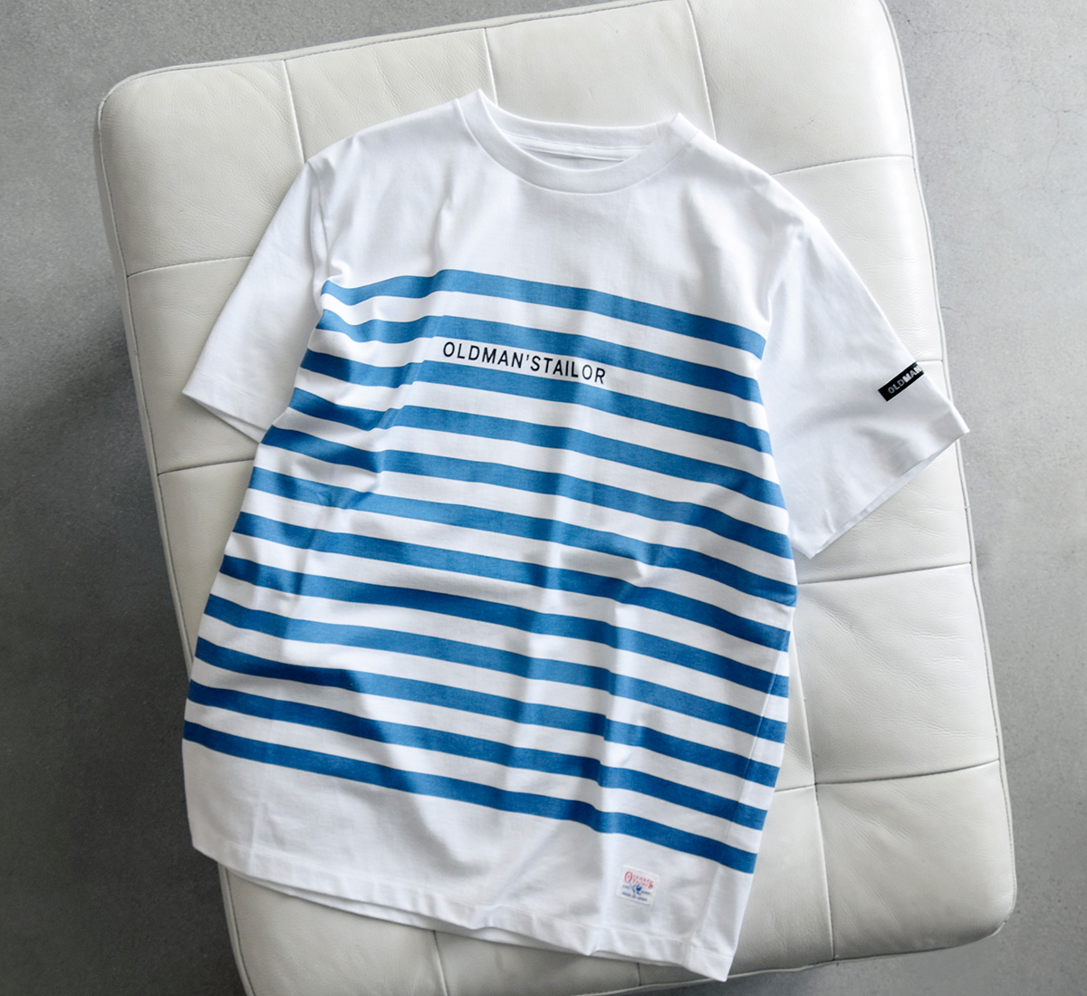 gBORDER PRINT CREW S/S TEEh m1238