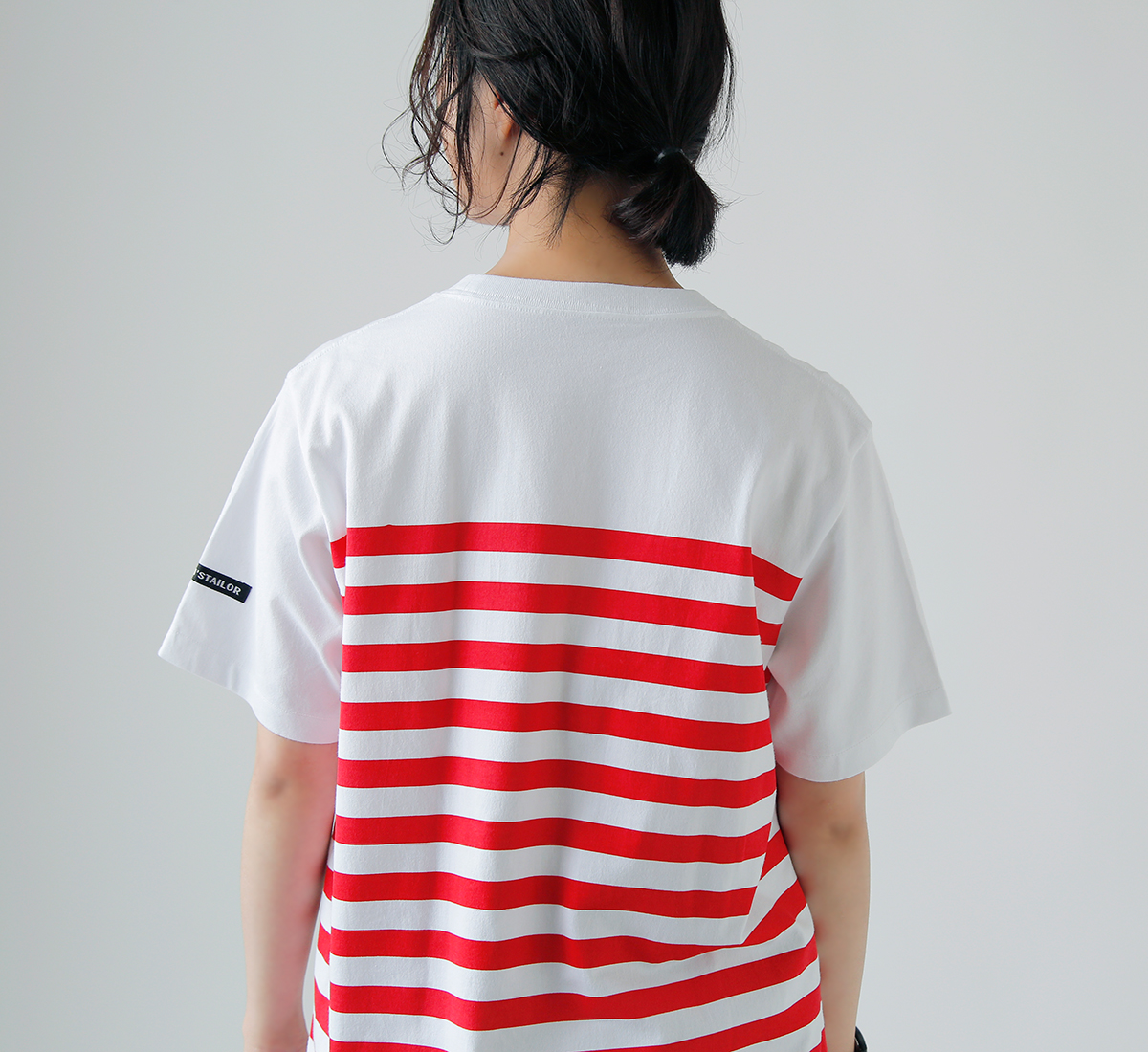 gBORDER PRINT CREW S/S TEEh m1238
