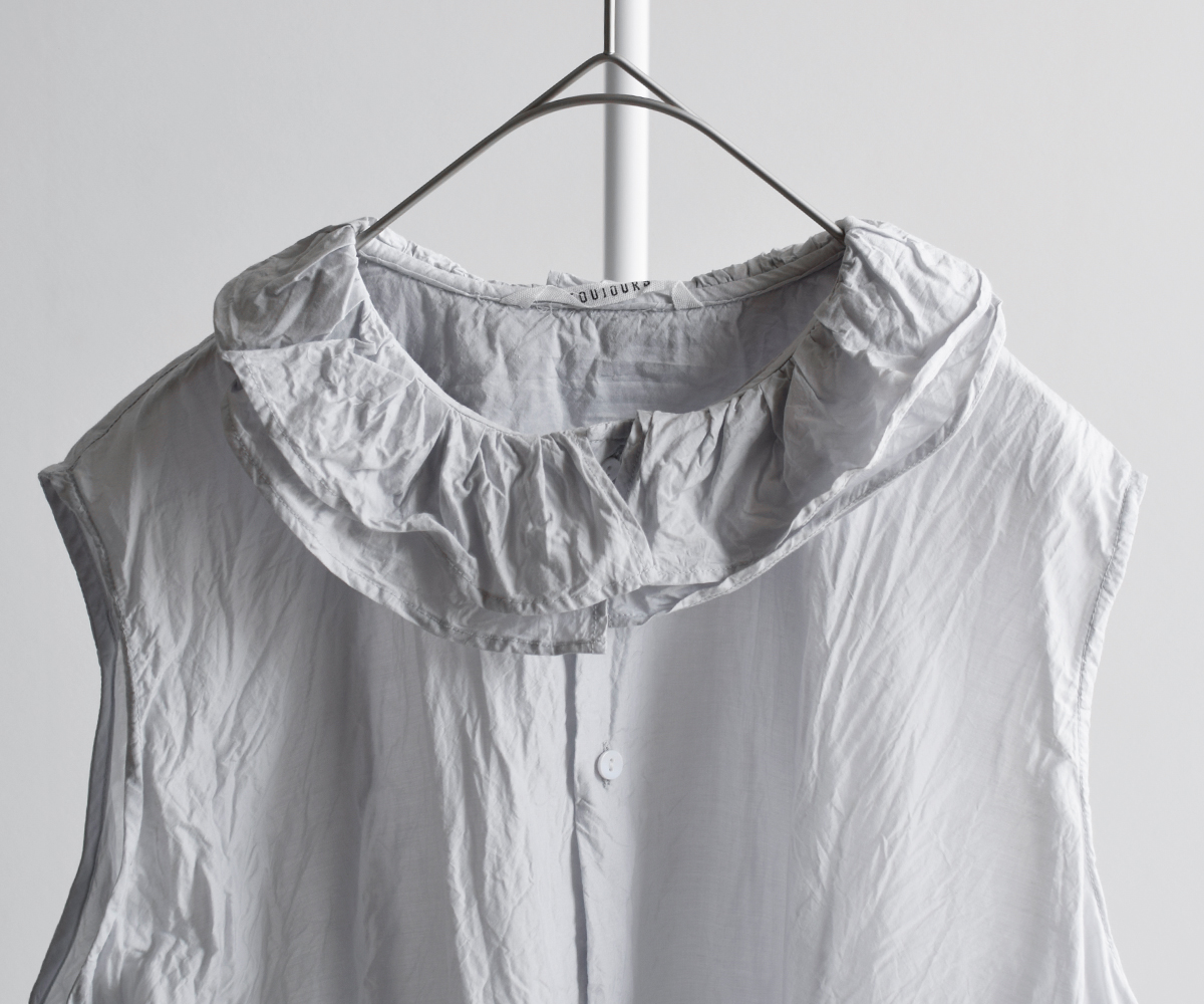 TOUJOURS(gDW[)t@C Rbg VN t@C Vc gRuffle Collar Sleeveless Shirth mm42rs02