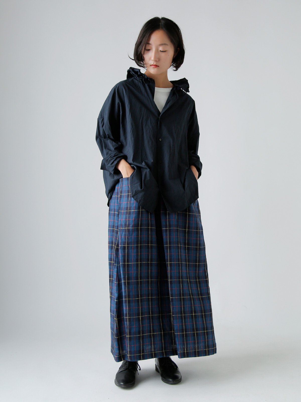 TOUJOURS(gDW[)t@C[ Rbg Vc gRuffle Collar Baggy Shirth tm42bs01