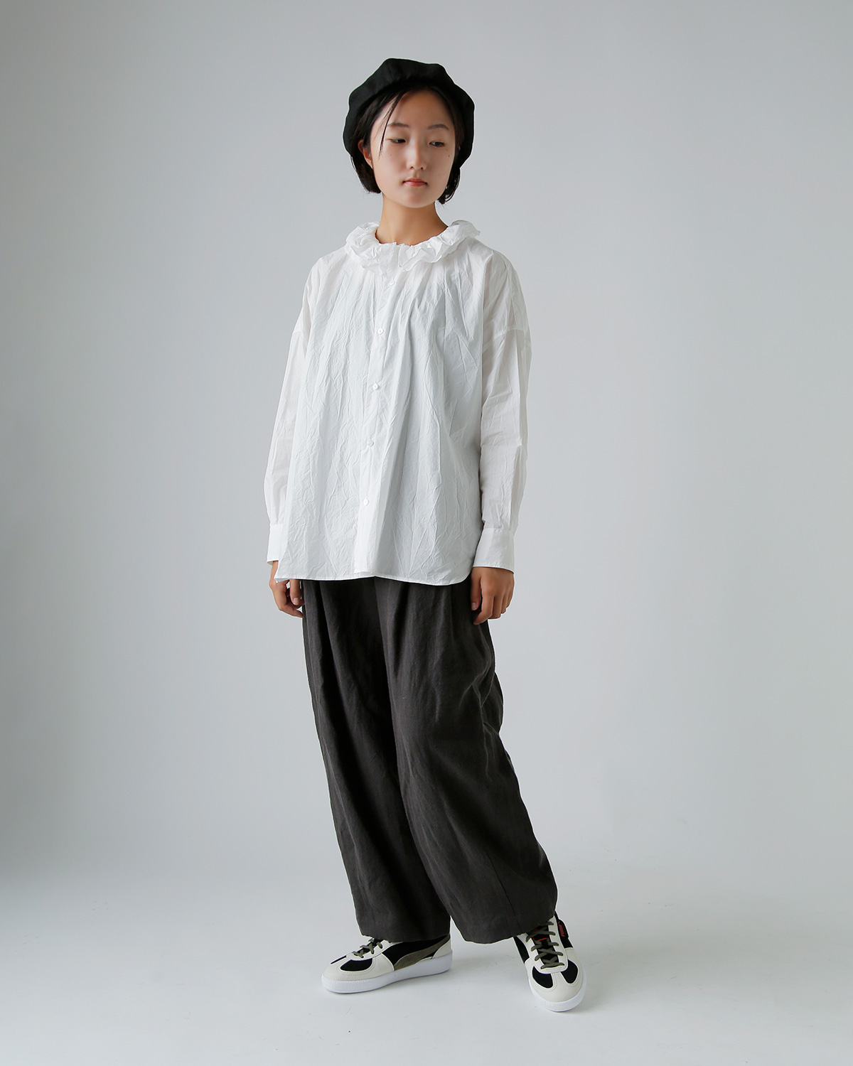 TOUJOURS(gDW[)t@C[ Rbg Vc gRuffle Collar Baggy Shirth tm42bs01