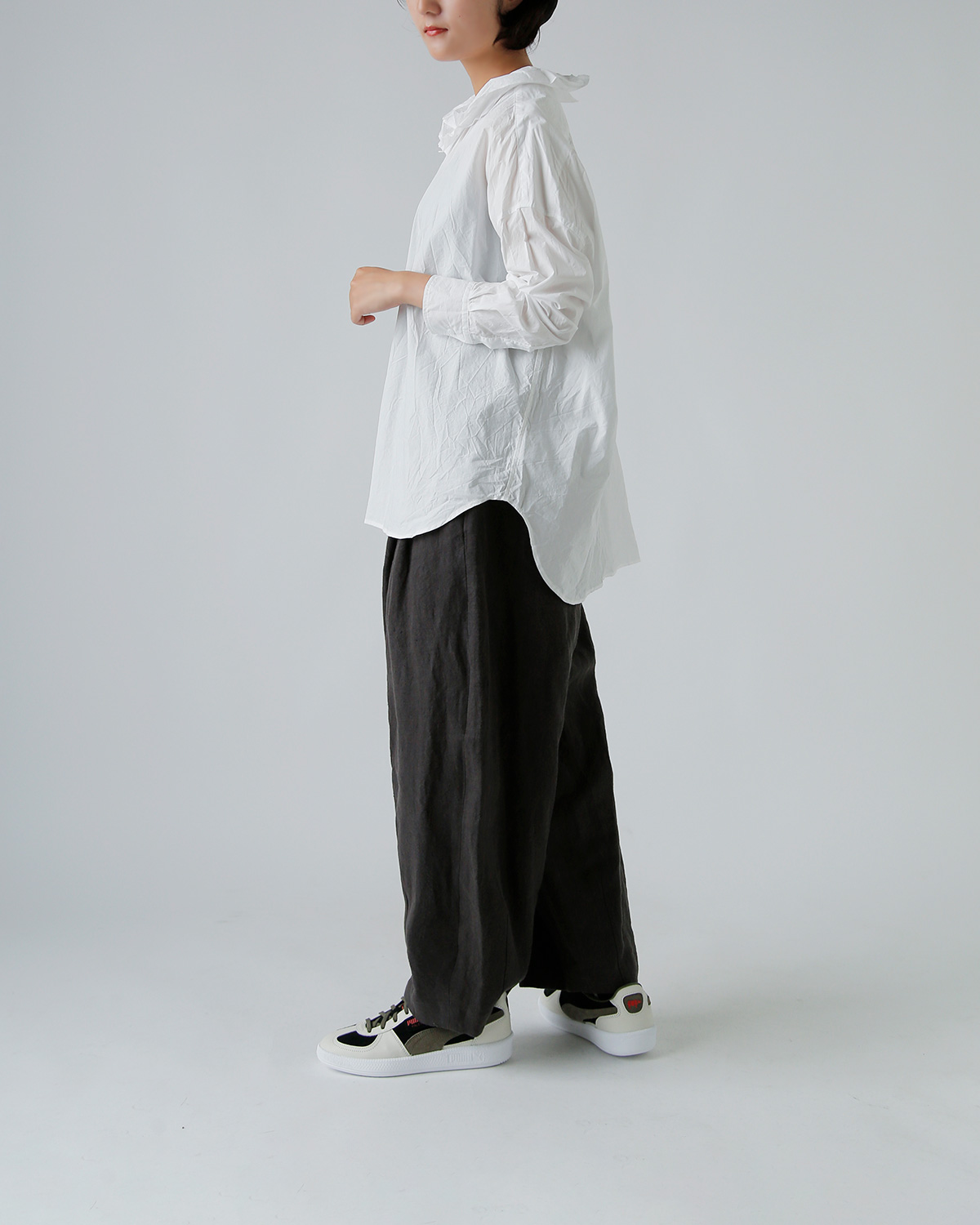TOUJOURS(gDW[)t@C[ Rbg Vc gRuffle Collar Baggy Shirth tm42bs01
