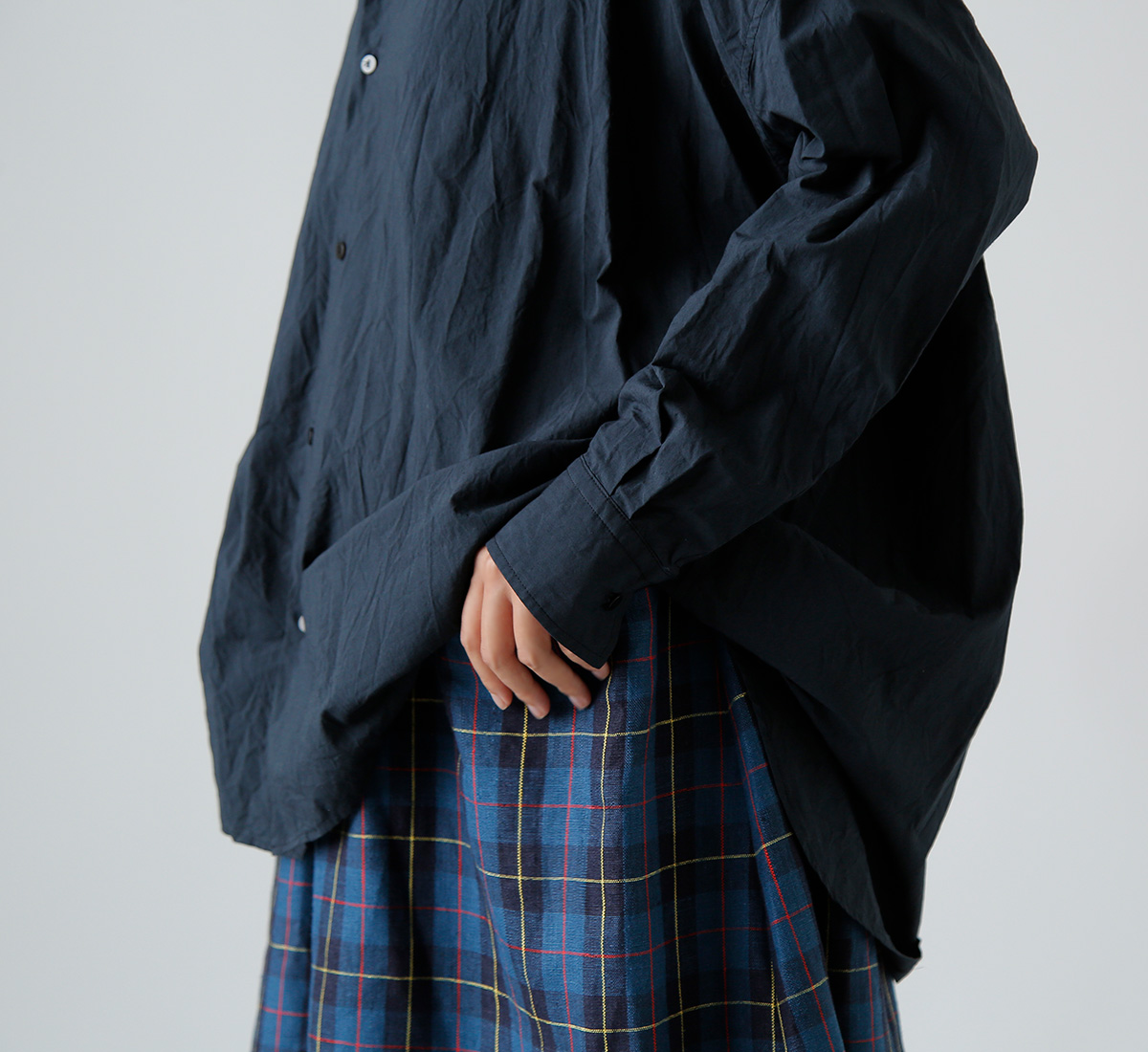 TOUJOURS(gDW[)t@C[ Rbg Vc gRuffle Collar Baggy Shirth tm42bs01
