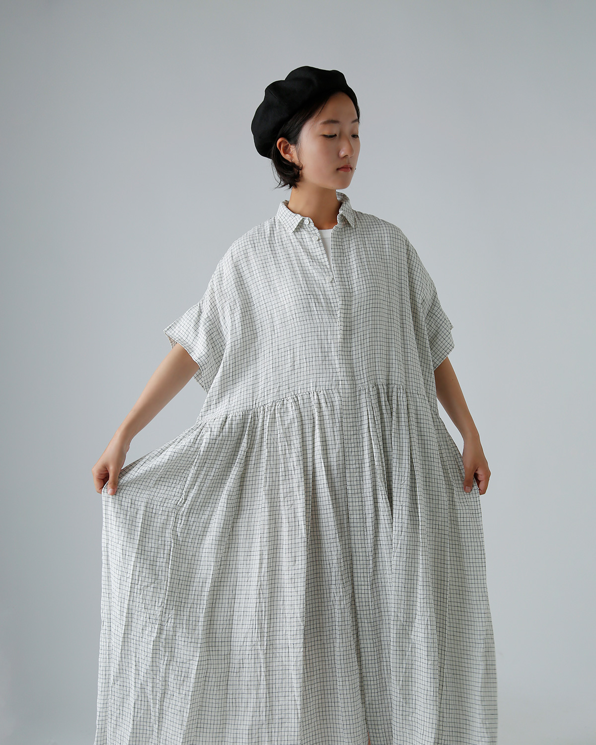 TOUJOURS(gDW[)l X[ EBhEy Vc hX gRandom Pleated Cuff Sleeve Shirt Dressh tm42dd07