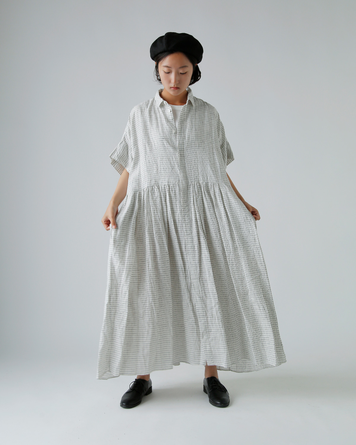 TOUJOURS(gDW[)l X[ EBhEy Vc hX gRandom Pleated Cuff Sleeve Shirt Dressh tm42dd07