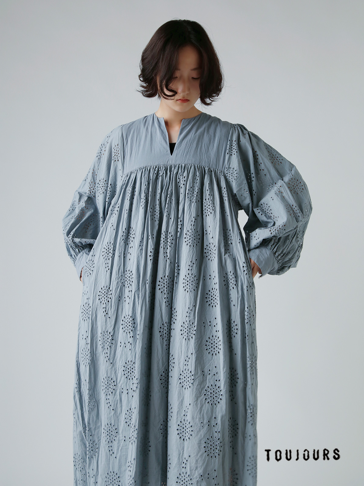 TOUJOURS トゥジュー インディアン レース 刺繍 コットン ドレス