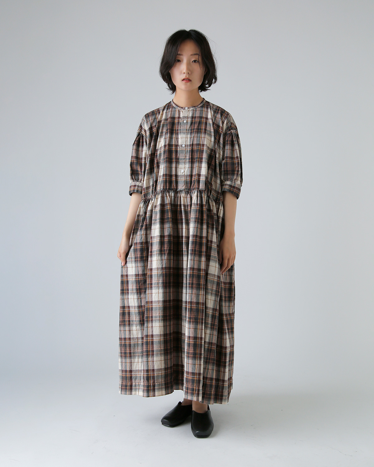 TOUJOURS(gDW[)tF[h TCN Rbg }hX`FbN hX gHalf Sleeve Classic Gathered Dressh tm42wd05