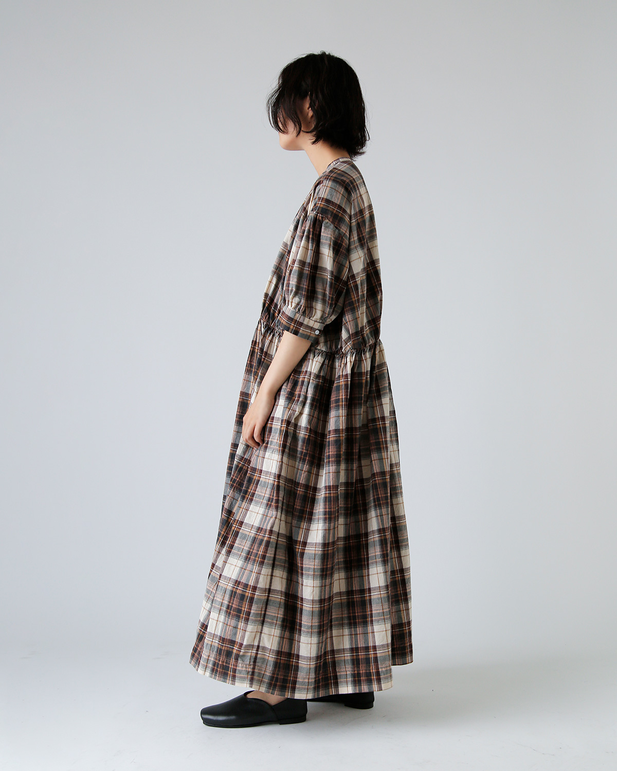 TOUJOURS(gDW[)tF[h TCN Rbg }hX`FbN hX gHalf Sleeve Classic Gathered Dressh tm42wd05
