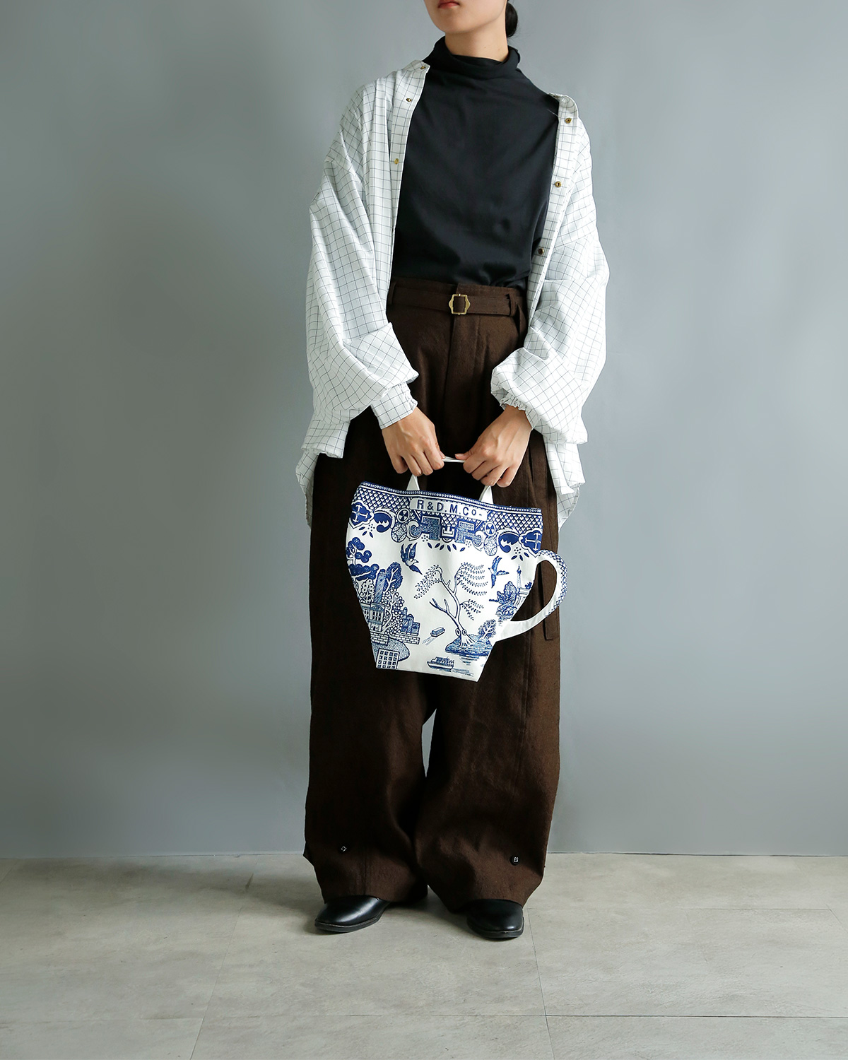 R & D.M.Co-(�I�[���h�}���Y�e�[���[)�u���[�E�B���[ �g�[�g�o�b�O BLUE WILLOW TOTE BAG 7440