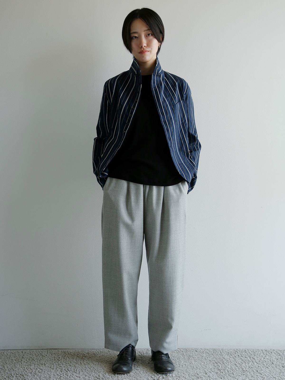 R & D.M.Co-(�I�[���h�}���Y�e�[���[)�h�r�[�X�g���C�v �W���P�b�g �V���c DOBBY STRIPE JACKET SHIRT 8215