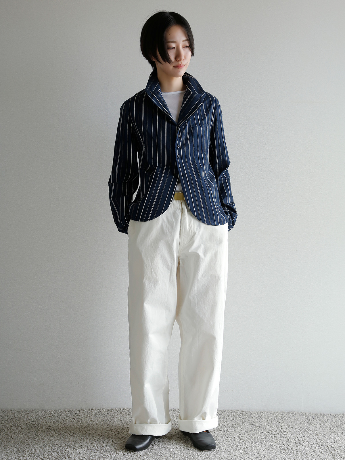 R & D.M.Co-(�I�[���h�}���Y�e�[���[)�h�r�[�X�g���C�v �W���P�b�g �V���c DOBBY STRIPE JACKET SHIRT 8215