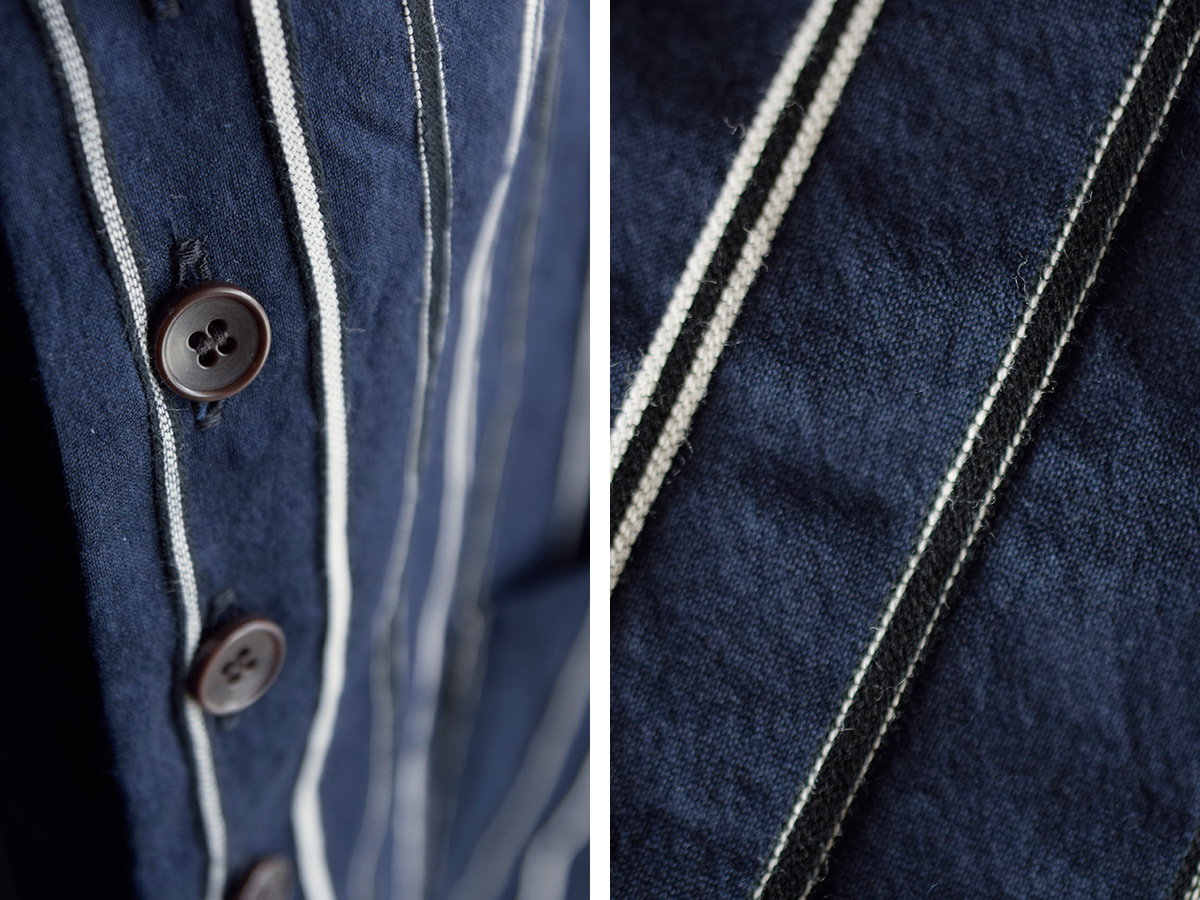 R & D.M.Co-(�I�[���h�}���Y�e�[���[)�h�r�[�X�g���C�v �W���P�b�g �V���c DOBBY STRIPE JACKET SHIRT 8215