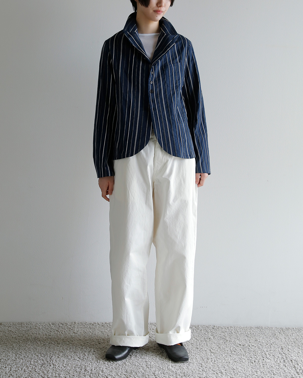 R & D.M.Co-(�I�[���h�}���Y�e�[���[)�h�r�[�X�g���C�v �W���P�b�g �V���c DOBBY STRIPE JACKET SHIRT 8215