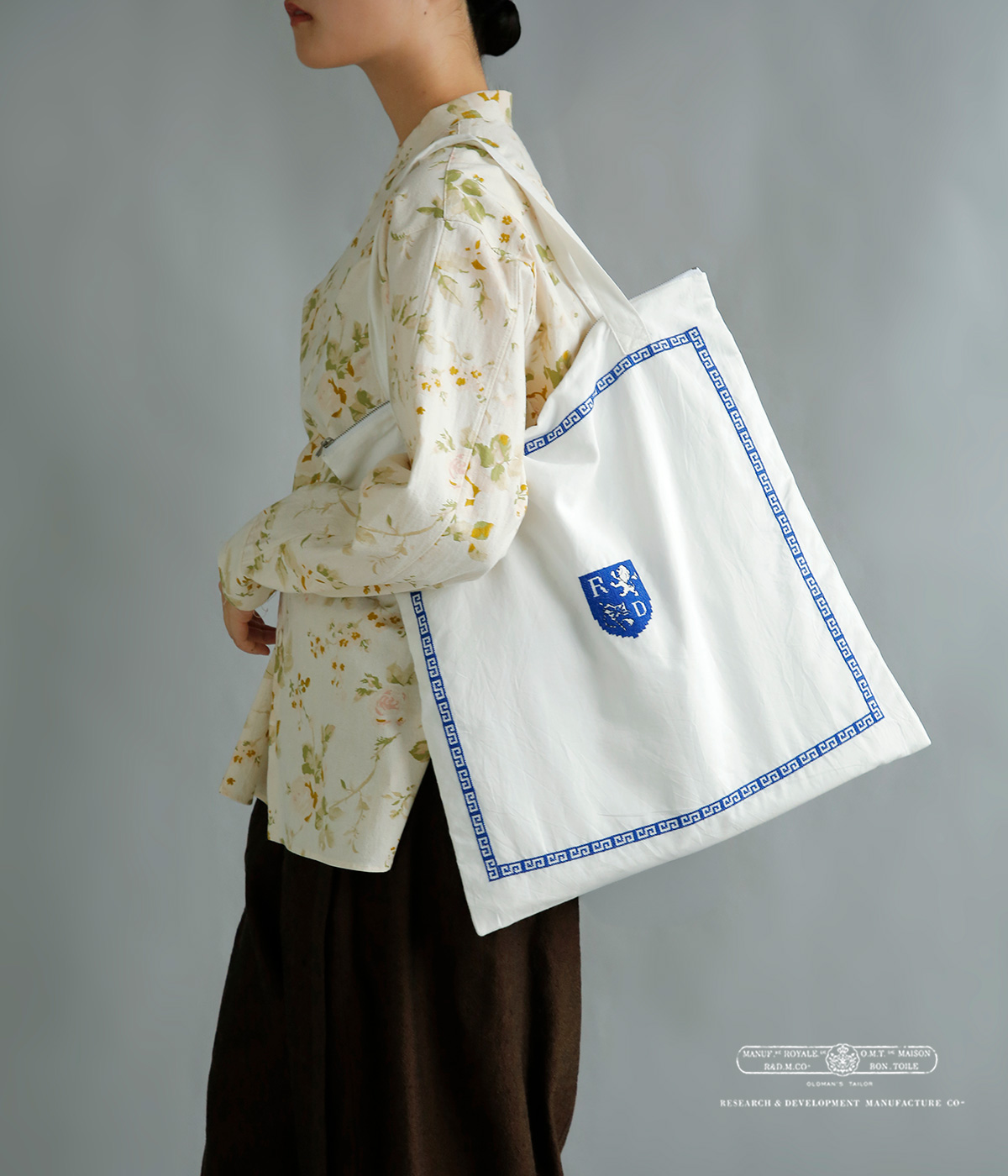 R & D.M.Co-(�I�[���h�}���Y�e�[���[)�R�b�g�� �������p�^�[�� �W�b�v �g�[�g�o�b�O RIMON PATTERN ZIP TOTE BAG 8276