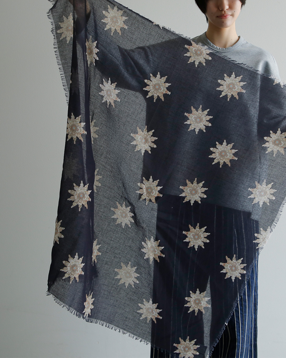 R & D.M.Co-(�I�[���h�}���Y�e�[���[)�R�b�g�� �r�X�P�b�g �K�[�[ �V���[�� BISCUIT GAUZE SHAWL 8323