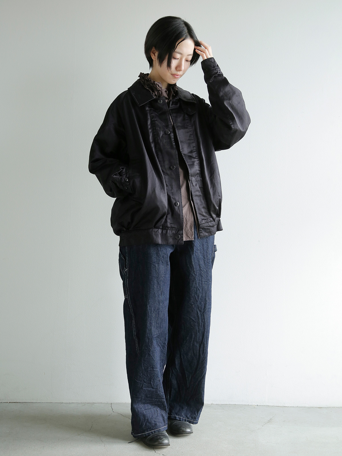 TOUJOURS(�g�D�W���[)�K�[�����g�_�C�R�b�g�� �r�X�R�[�X�T�e�� �W���P�b�g Oversize Harrington Jacket am45aj02