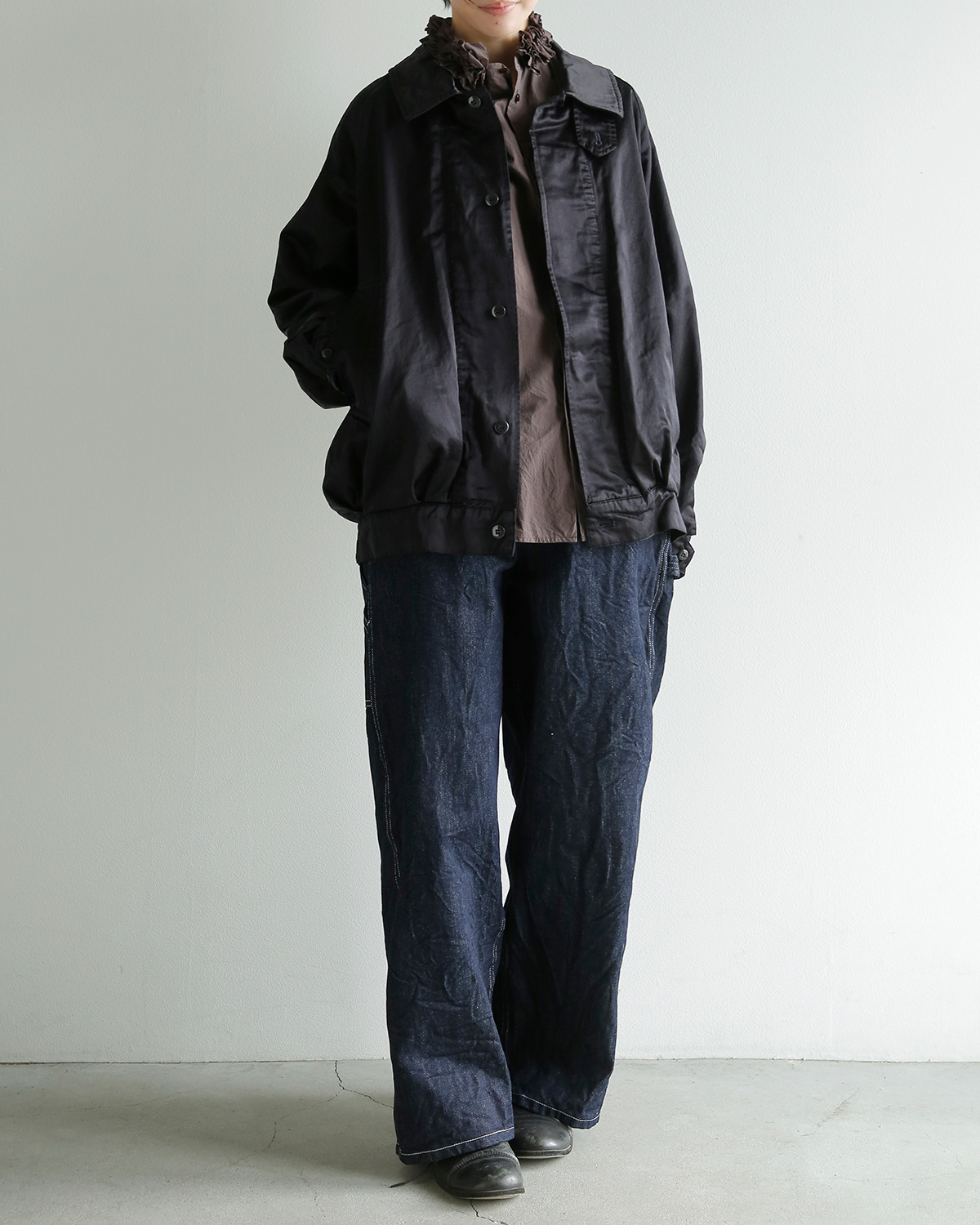 TOUJOURS(�g�D�W���[)�K�[�����g�_�C�R�b�g�� �r�X�R�[�X�T�e�� �W���P�b�g Oversize Harrington Jacket am45aj02