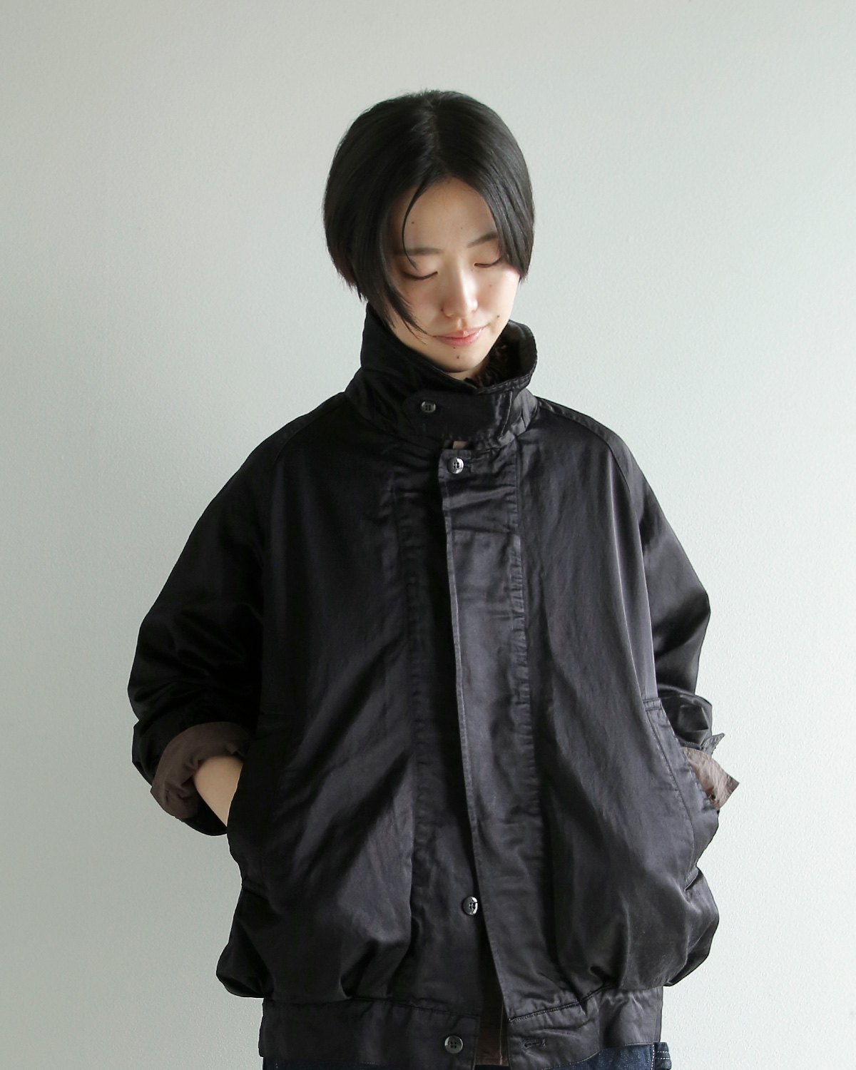 TOUJOURS(�g�D�W���[)�K�[�����g�_�C�R�b�g�� �r�X�R�[�X�T�e�� �W���P�b�g Oversize Harrington Jacket am45aj02
